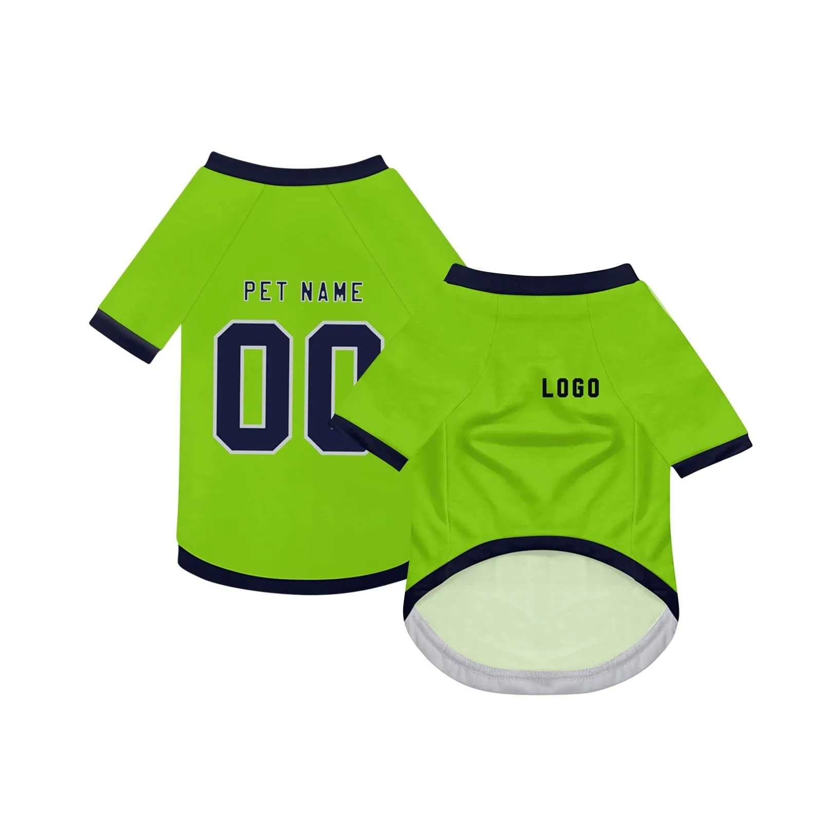 Camicia da cane semplice per cani di piccola, media e grande taglia Maglia da calcio per cani personalizzata con nome, numero, logo, maglie sportive personalizzate per animali domestici A04 - immagine 2