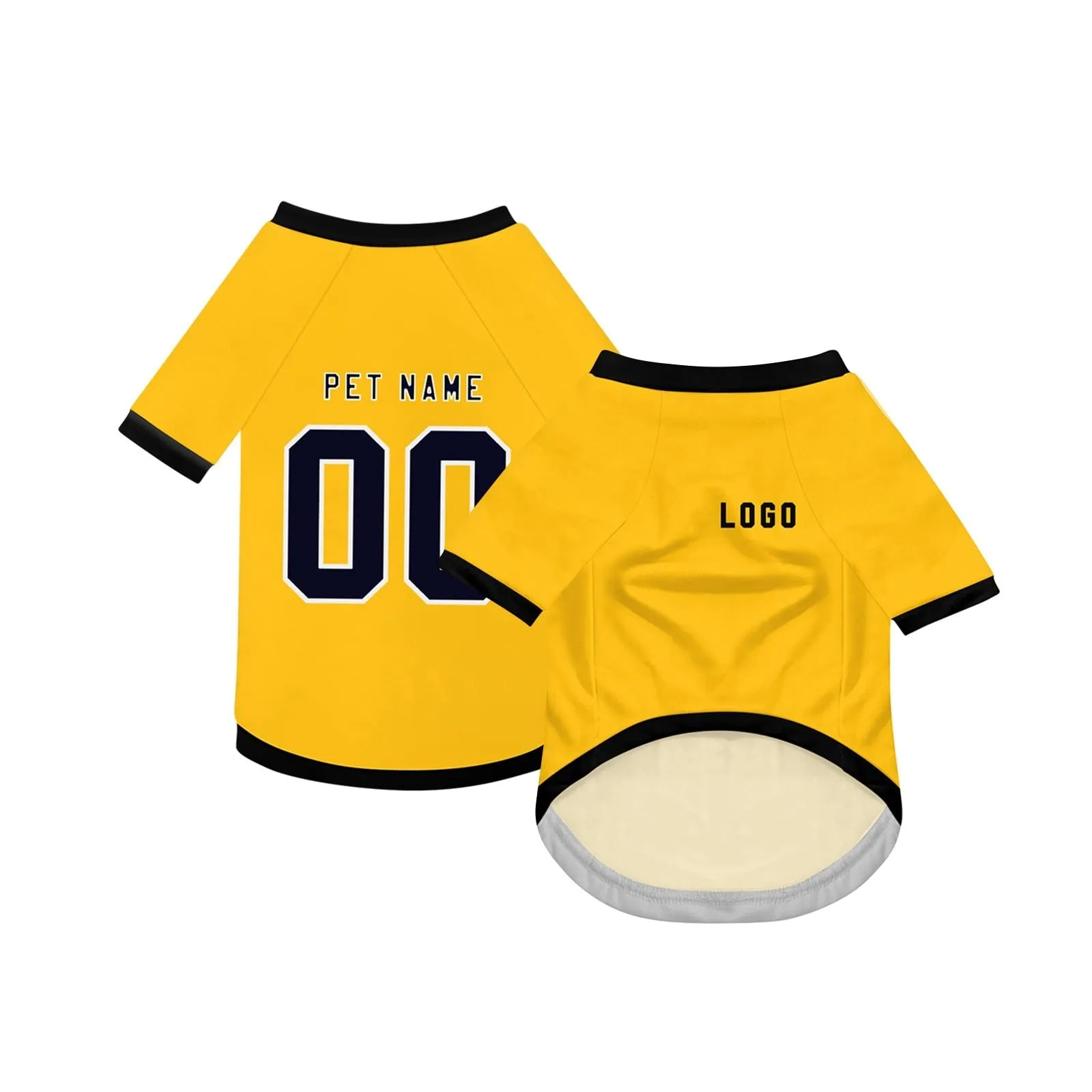 Camicia da cane semplice per cani di piccola, media e grande taglia Maglia da calcio per cani personalizzata con nome, numero, logo, maglie sportive personalizzate per animali domestici A40 - immagine 2