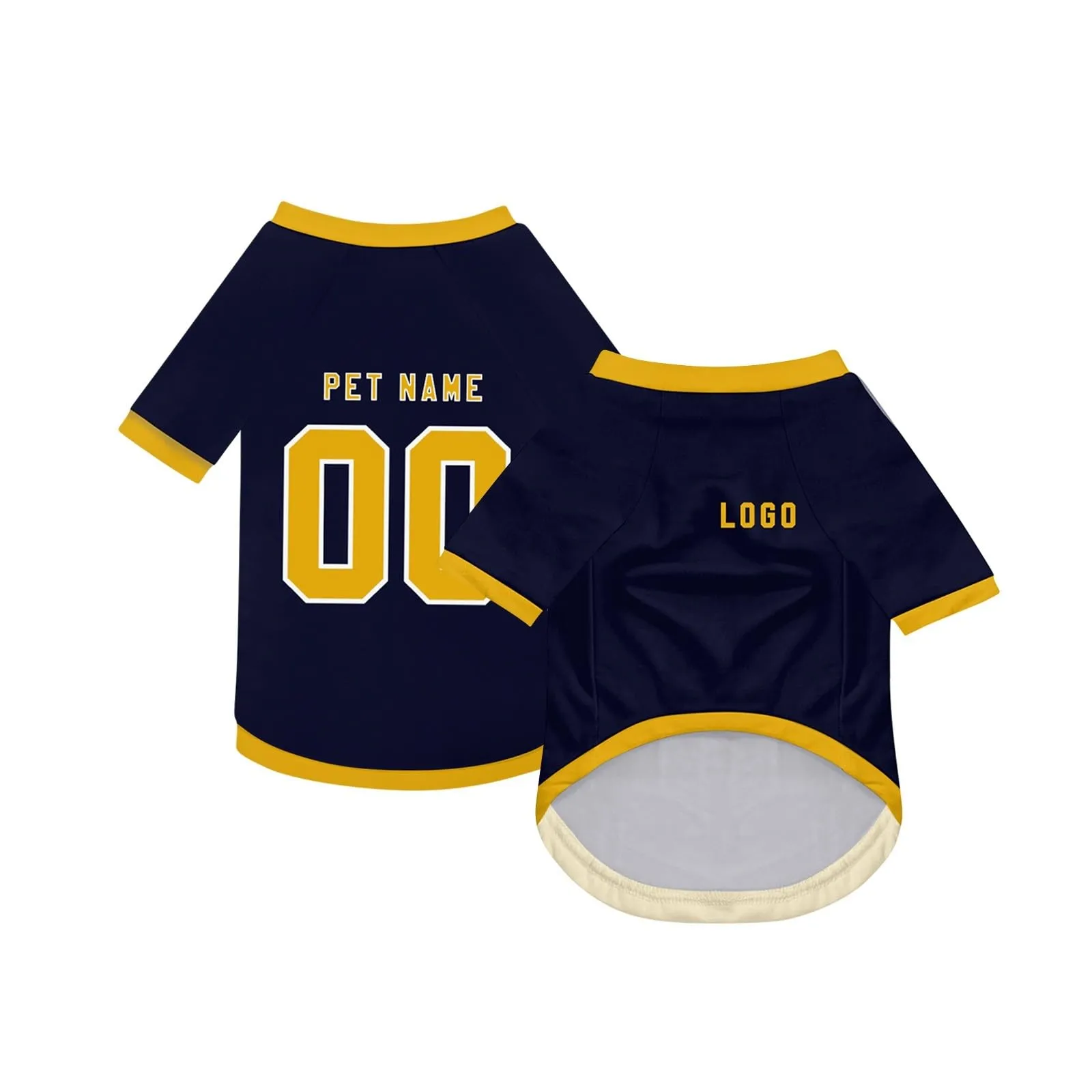 Camicia da cane semplice per cani di piccola, media e grande taglia Maglia da calcio per cani personalizzata con nome, numero, logo, maglie sportive personalizzate per animali domestici A16 - immagine 2