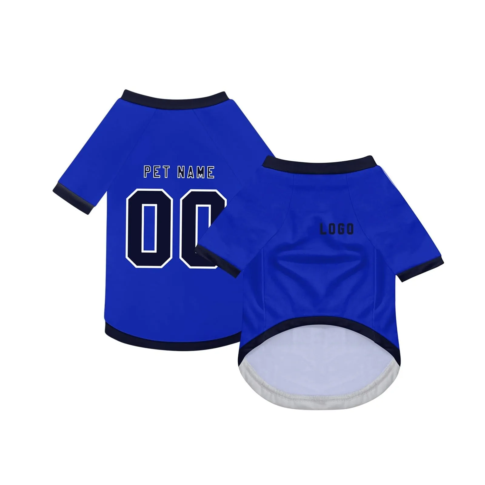 Camicia da cane semplice per cani di piccola, media e grande taglia Maglia da calcio per cani personalizzata con nome, numero, logo, maglie sportive personalizzate per animali domestici A02 - immagine 2