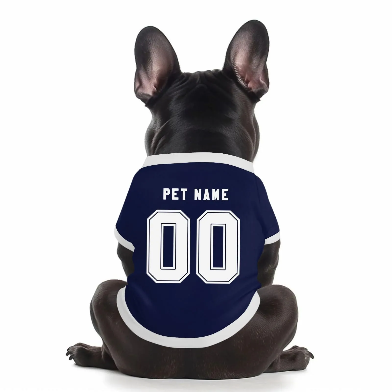 Camicia da cane semplice per cani di piccola, media e grande taglia Maglia da calcio per cani personalizzata con nome, numero, logo, maglie sportive personalizzate per animali domestici A26 - immagine 1