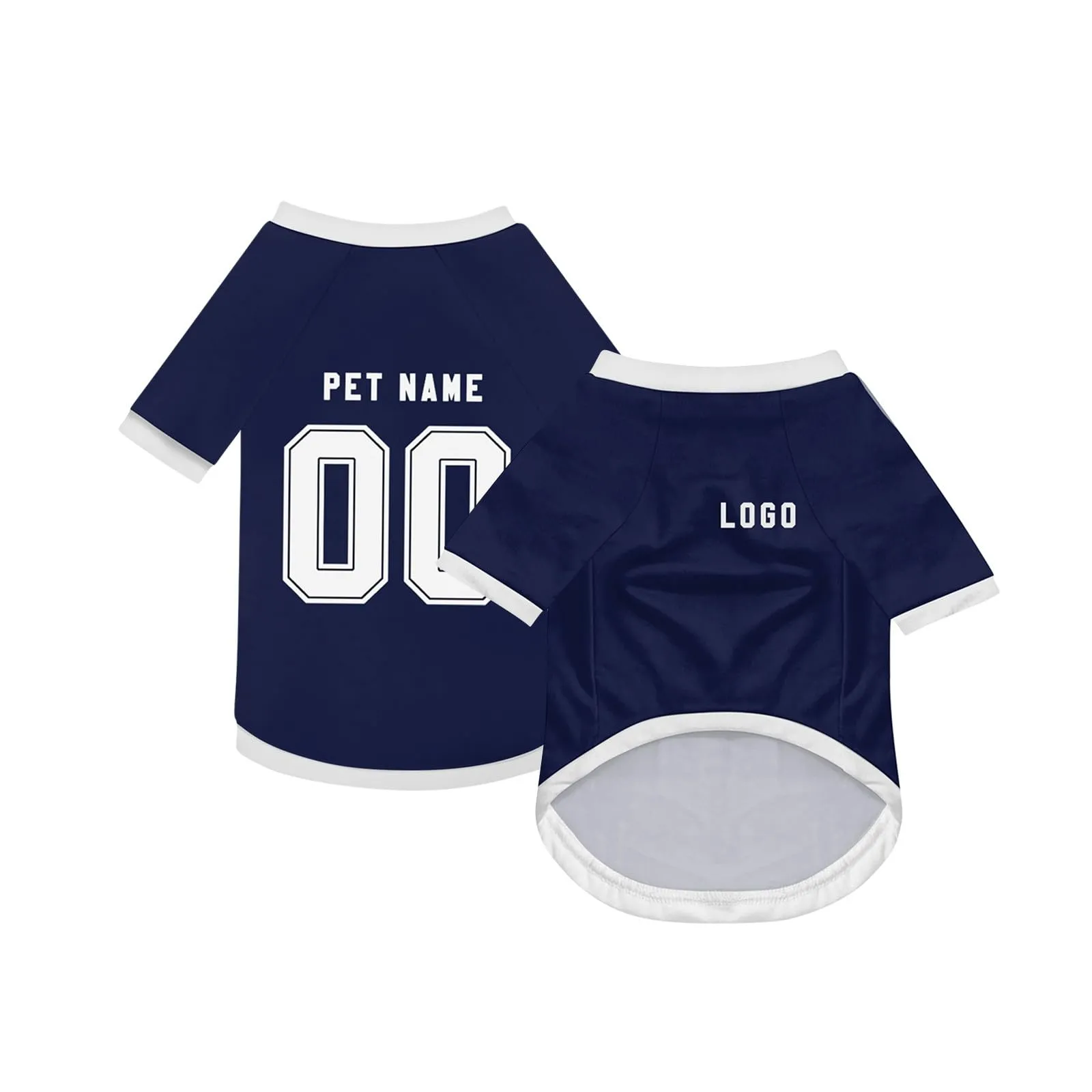 Camicia da cane semplice per cani di piccola, media e grande taglia Maglia da calcio per cani personalizzata con nome, numero, logo, maglie sportive personalizzate per animali domestici A26 - immagine 2