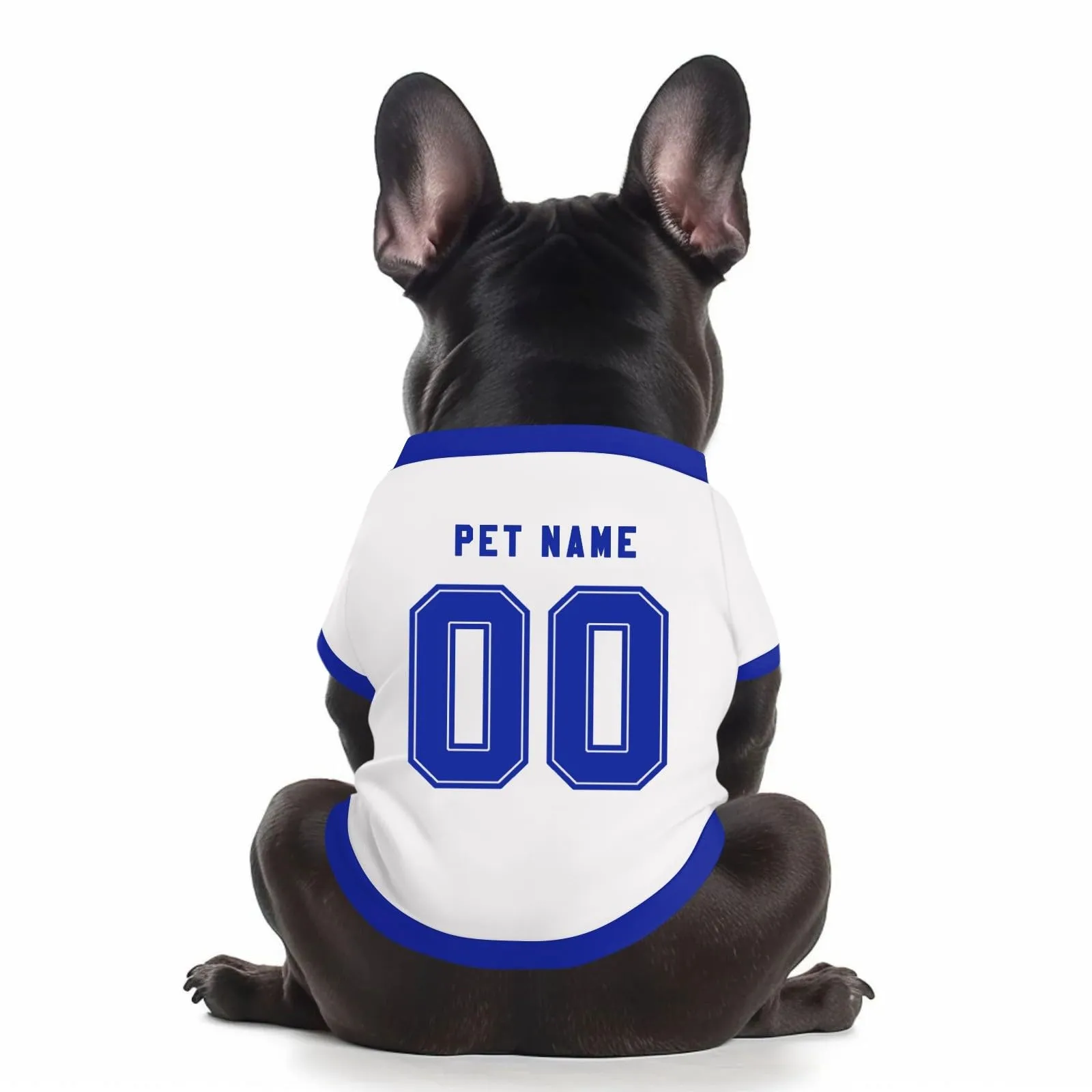 Camicia da cane semplice per cani di piccola, media e grande taglia Maglia da calcio per cani personalizzata con nome, numero, logo, maglie sportive personalizzate per animali domestici A34 - immagine 1