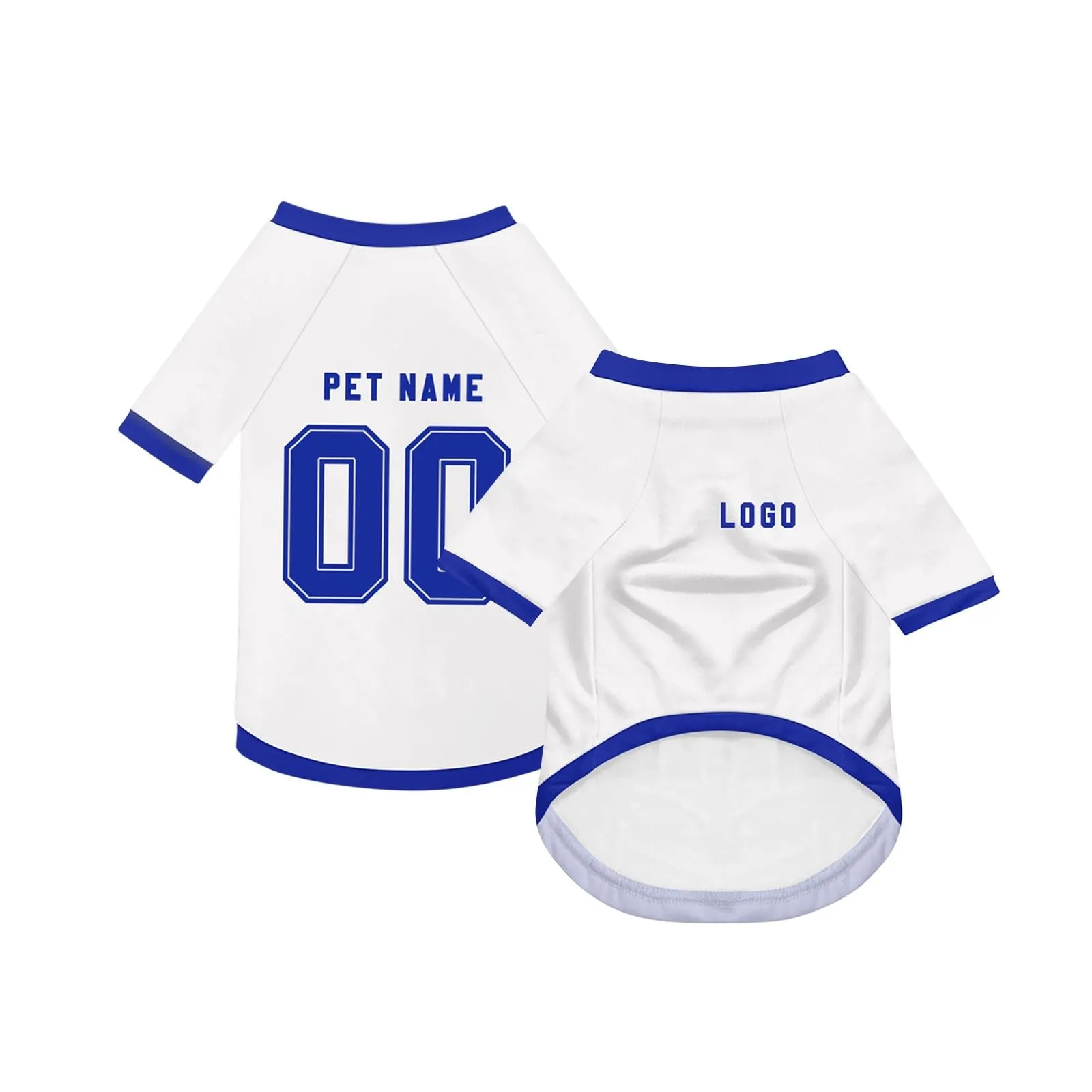 Camicia da cane semplice per cani di piccola, media e grande taglia Maglia da calcio per cani personalizzata con nome, numero, logo, maglie sportive personalizzate per animali domestici A34 - immagine 2