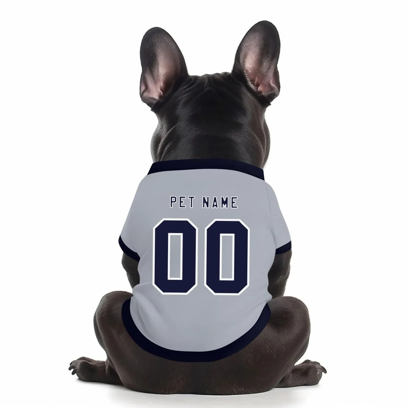 Camicia da cane semplice per cani di piccola, media e grande taglia Maglia da calcio per cani personalizzata con nome, numero, logo, maglie sportive personalizzate per animali domestici A15 - immagine 1