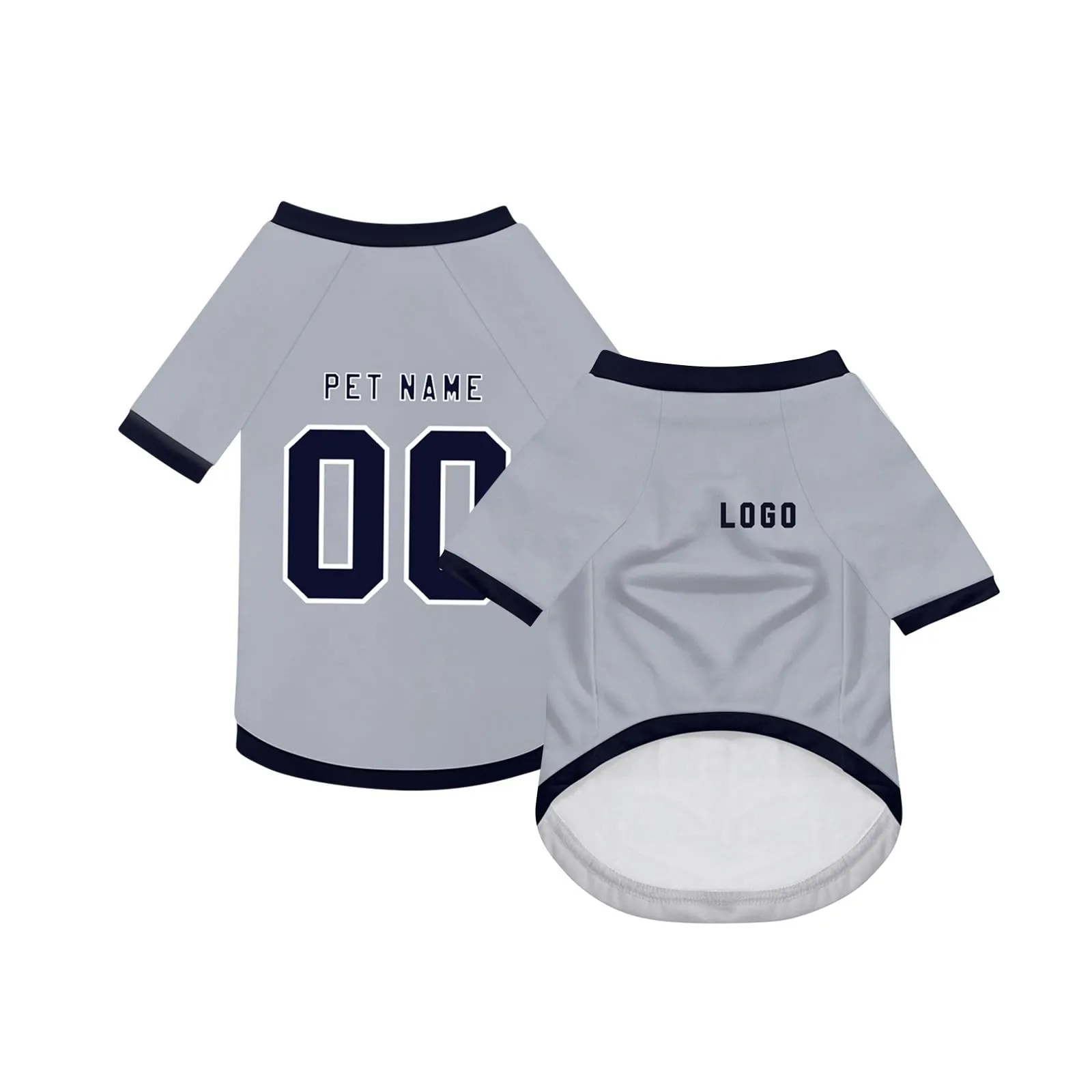 Camicia da cane semplice per cani di piccola, media e grande taglia Maglia da calcio per cani personalizzata con nome, numero, logo, maglie sportive personalizzate per animali domestici A15 - immagine 2