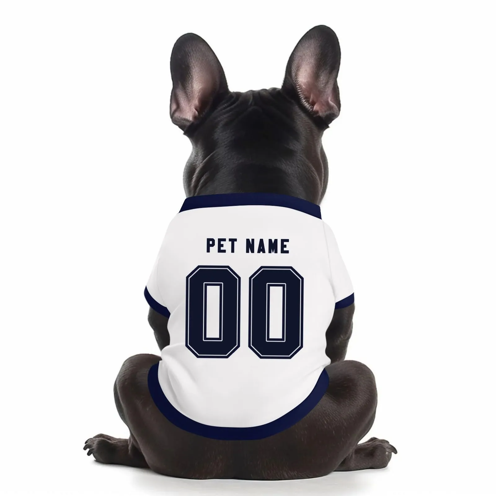 Camicia da cane semplice per cani di piccola, media e grande taglia Maglia da calcio per cani personalizzata con nome, numero, logo, maglie sportive personalizzate per animali domestici A39 - immagine 1