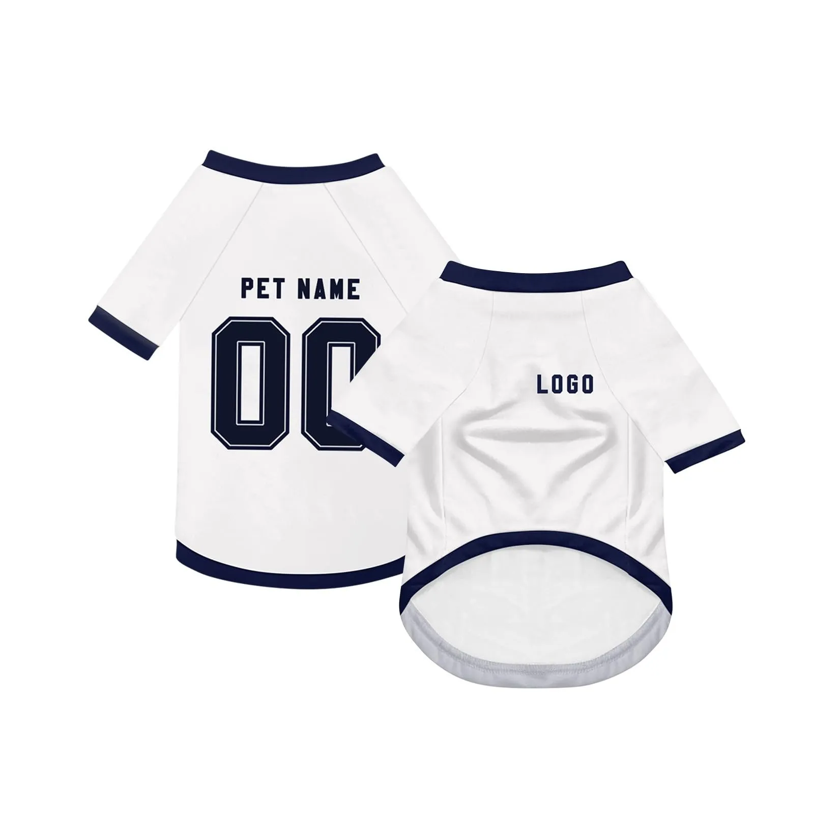 Camicia da cane semplice per cani di piccola, media e grande taglia Maglia da calcio per cani personalizzata con nome, numero, logo, maglie sportive personalizzate per animali domestici A39 - immagine 2