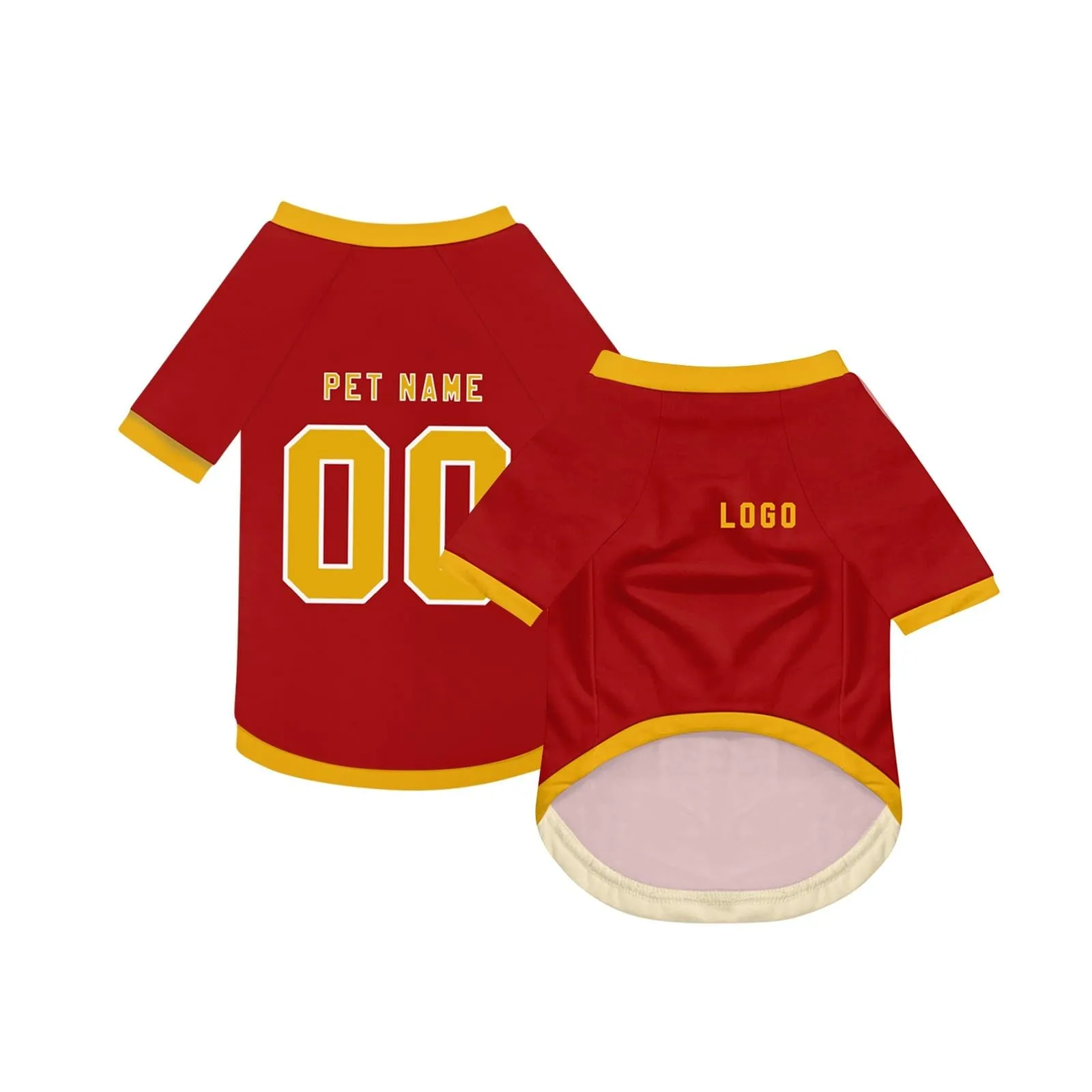 Camicia da cane semplice per cani di piccola, media e grande taglia Maglia da calcio per cani personalizzata con nome, numero, logo, maglie sportive personalizzate per animali domestici A17 - immagine 2
