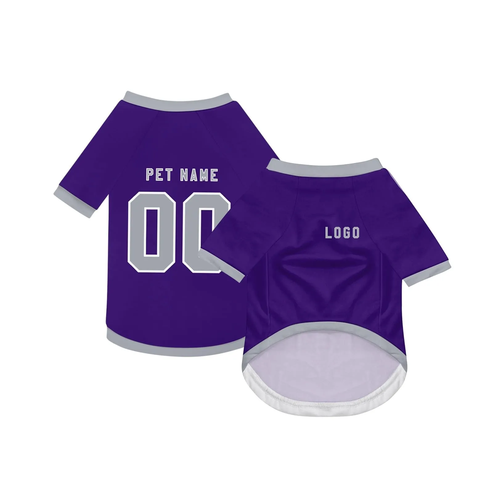 Camicia da cane semplice per cani di piccola, media e grande taglia Maglia da calcio per cani personalizzata con nome, numero, logo, maglie sportive personalizzate per animali domestici A27 - immagine 2