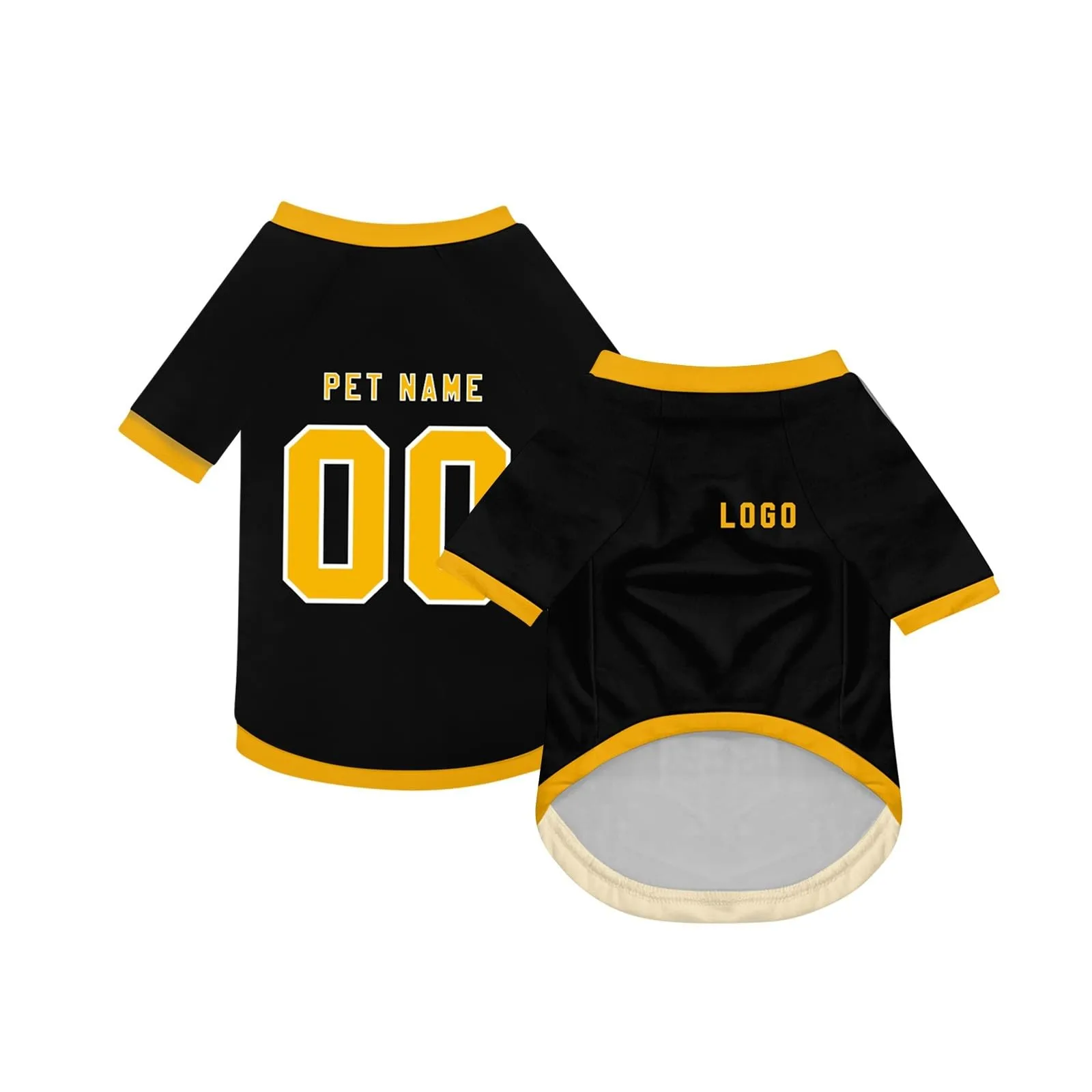 Camicia da cane semplice per cani di piccola, media e grande taglia Maglia da calcio per cani personalizzata con nome, numero, logo, maglie sportive personalizzate per animali domestici A01 - immagine 2