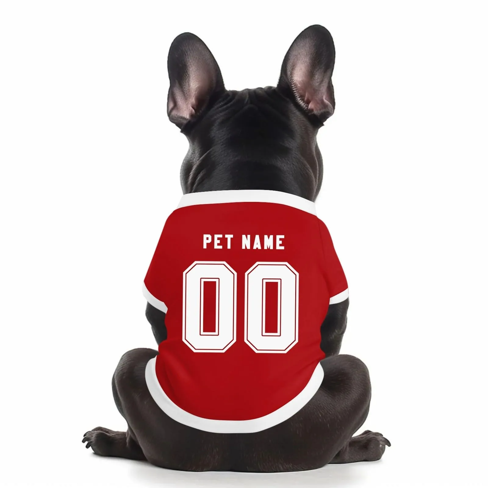 Camicia da cane semplice per cani di piccola, media e grande taglia Maglia da calcio per cani personalizzata con nome, numero, logo, maglie sportive personalizzate per animali domestici A38 - immagine 1
