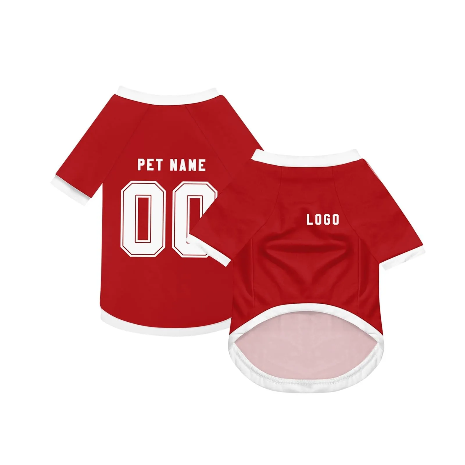 Camicia da cane semplice per cani di piccola, media e grande taglia Maglia da calcio per cani personalizzata con nome, numero, logo, maglie sportive personalizzate per animali domestici A38 - immagine 2