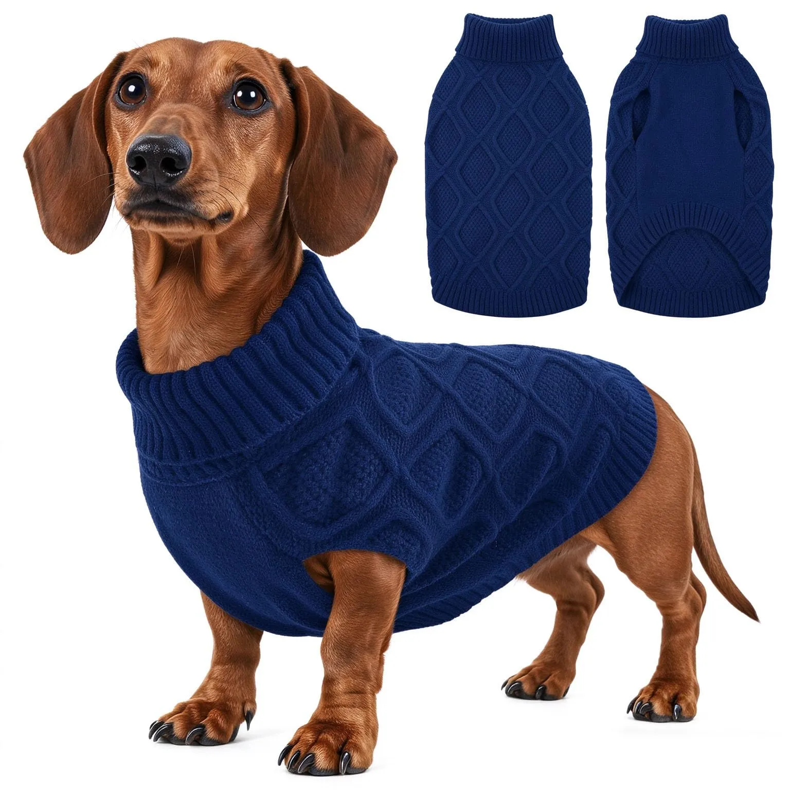 KONVINIT Maglione per Cani Taglia Media Collo Alto Senza Maniche Inverno - immagine 1