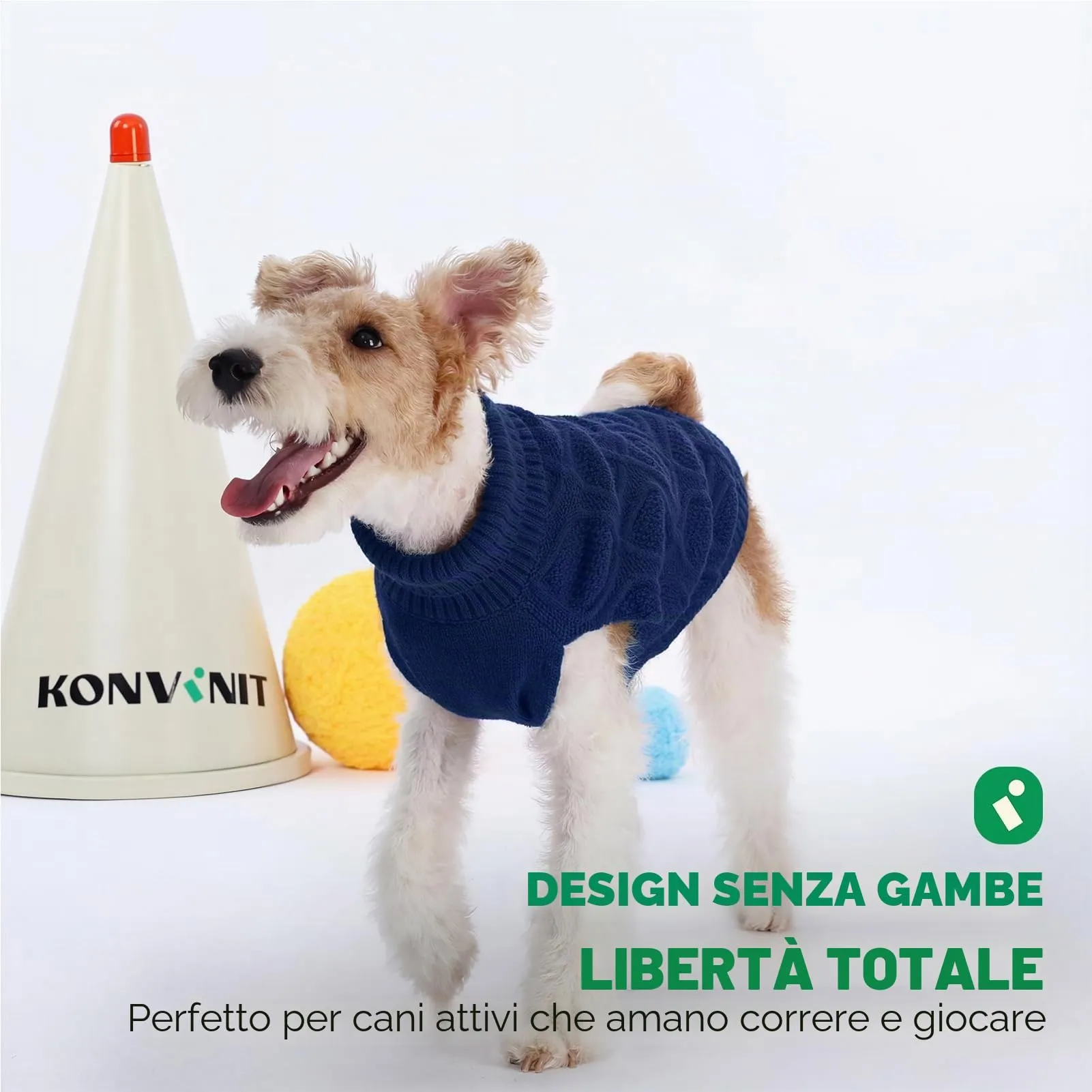 KONVINIT Maglione Cane Taglia Grande Collo Alto Senza Maniche Inverno Caldo - immagine 6