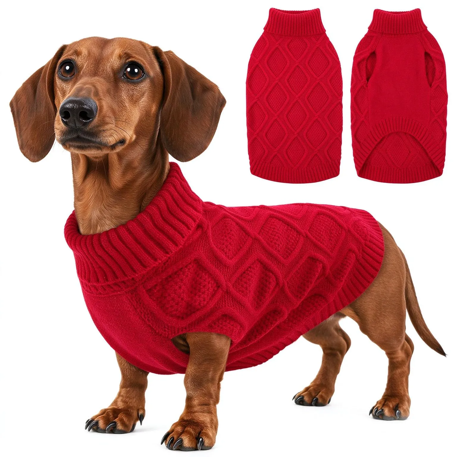 KONVINIT Maglione per Cani Taglia Media Collo Alto Senza Maniche Inverno - immagine 1