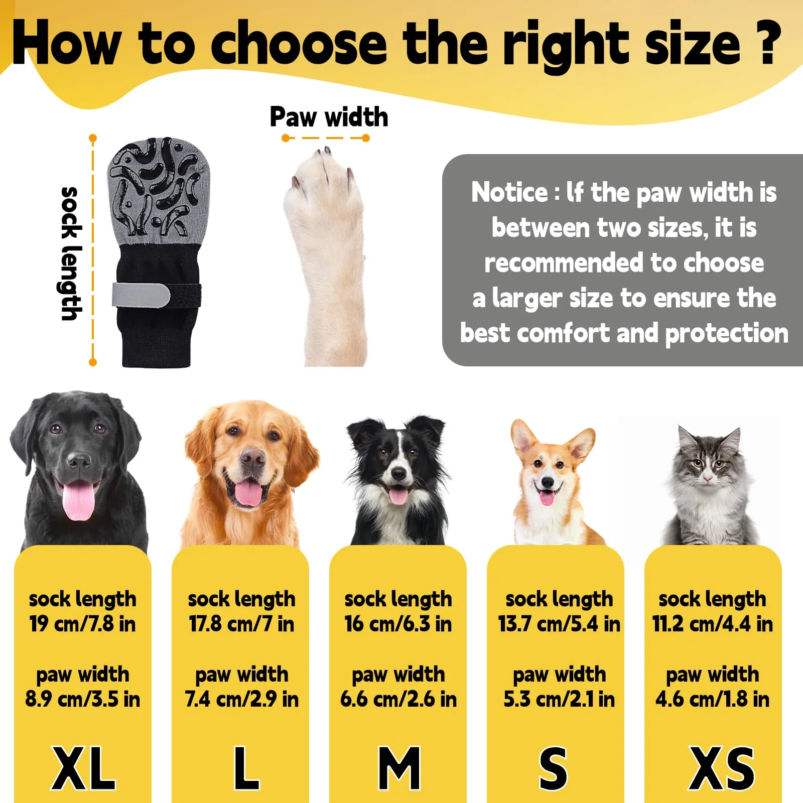 2 Paia Regolabile Antiscivolo Cane Anziano Proteggi Polpastrelli Cane Scarpe per Cani Hitzeschutz Hundestiefel Socken Prevenire il Leccamento Calzini Cani Antiscivolo per Pavimenti Caldi Freddi(M) - immagine 7