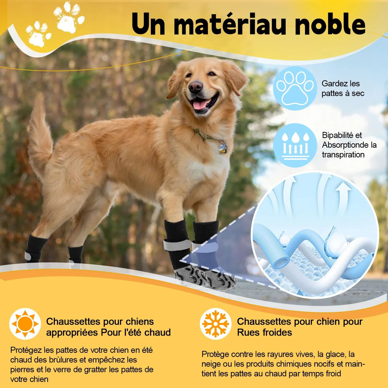 2 Paia Antirutschsocken Gatto Solipat Chien Antiscivolo Cane Regolabile Anziano Proteggi Polpastrelli Cane Scarpe per Cani Hund Katzen Hitzeschutz Hundestiefel Socken Di Calzini Cani Da Interno(XS) - immagine 6