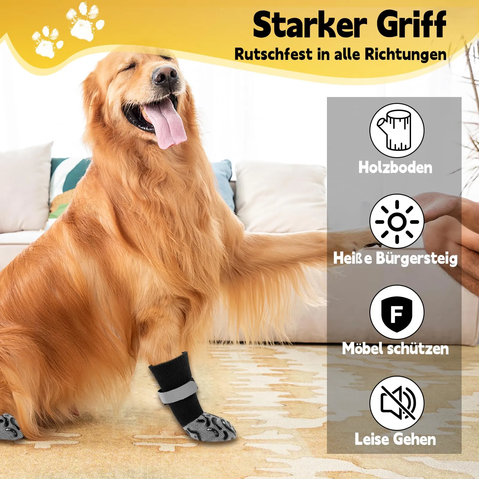 2 Paia Calzini Antiscivolo Regolabile per Cani Anziani Proteggi Polpastrelli Cane Scarpe per Cani Hitzeschutz Hundestiefel Socken Prevenire il Leccamento Uso Interno ed Esterno Hundebekleidung(XL) - immagine 2
