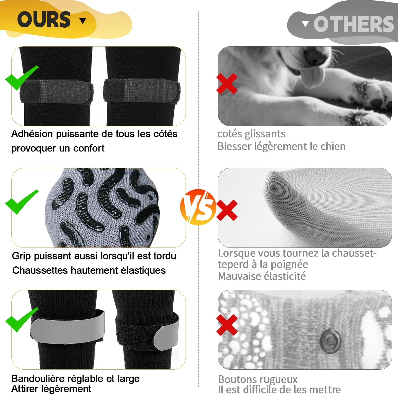 2 Paia Calzini Antiscivolo Regolabile per Cani Anziani Proteggi Polpastrelli Cane Scarpe per Cani Hitzeschutz Hundestiefel Socken Prevenire il Leccamento Uso Interno ed Esterno Hundebekleidung(XL) - immagine 4