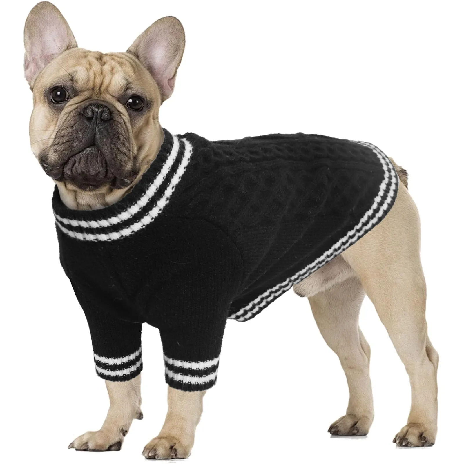 LiebeDD Maglione Cane - Maglioncino per Cane di Taglia Piccola Media e Grande, Lavorato a Maglia Cani, Spesso e Termica, per Chihuahua, Barboncino, Bulldog, Bassotto e Labrador (Nero, M) - immagine 1