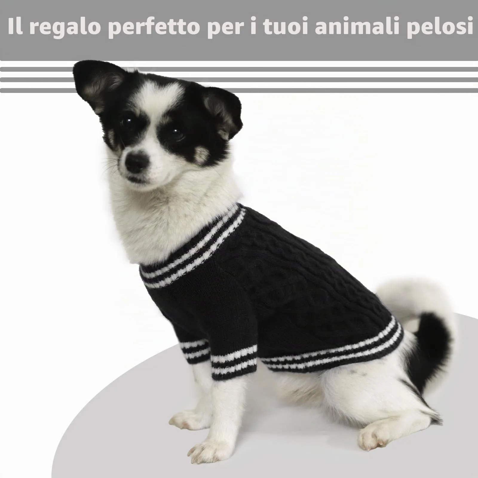 LiebeDD Maglione Cane - Maglioncino per Cane di Taglia Piccola Media e Grande, Lavorato a Maglia Cani, Spesso e Termica, per Chihuahua, Barboncino, Bulldog, Bassotto e Labrador (Nero, 3XL) - immagine 6