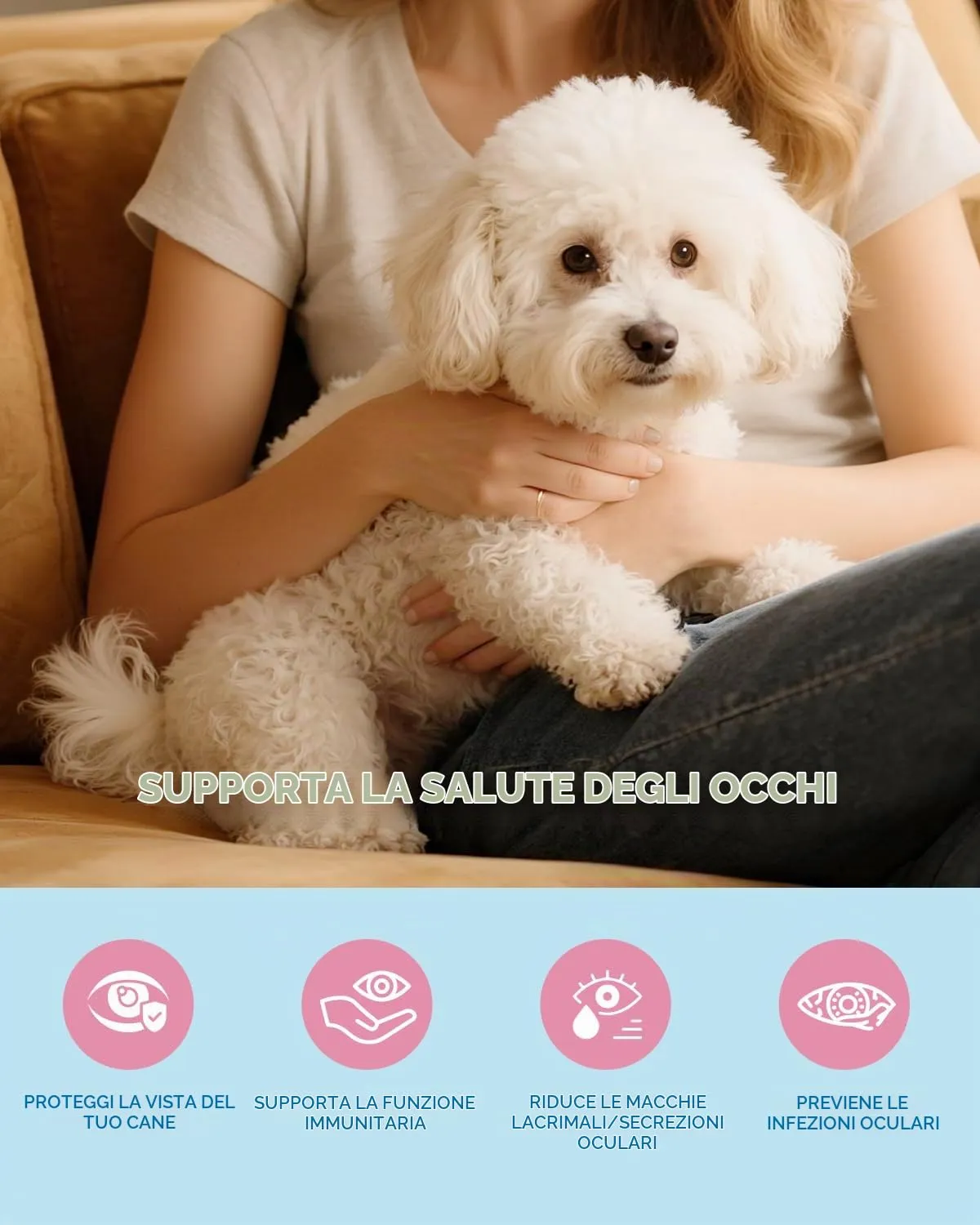 Rimuovi Macchie Lacrimali per Cani, Idrata Gli Occhi, Protegge Vista 100g - immagine 2