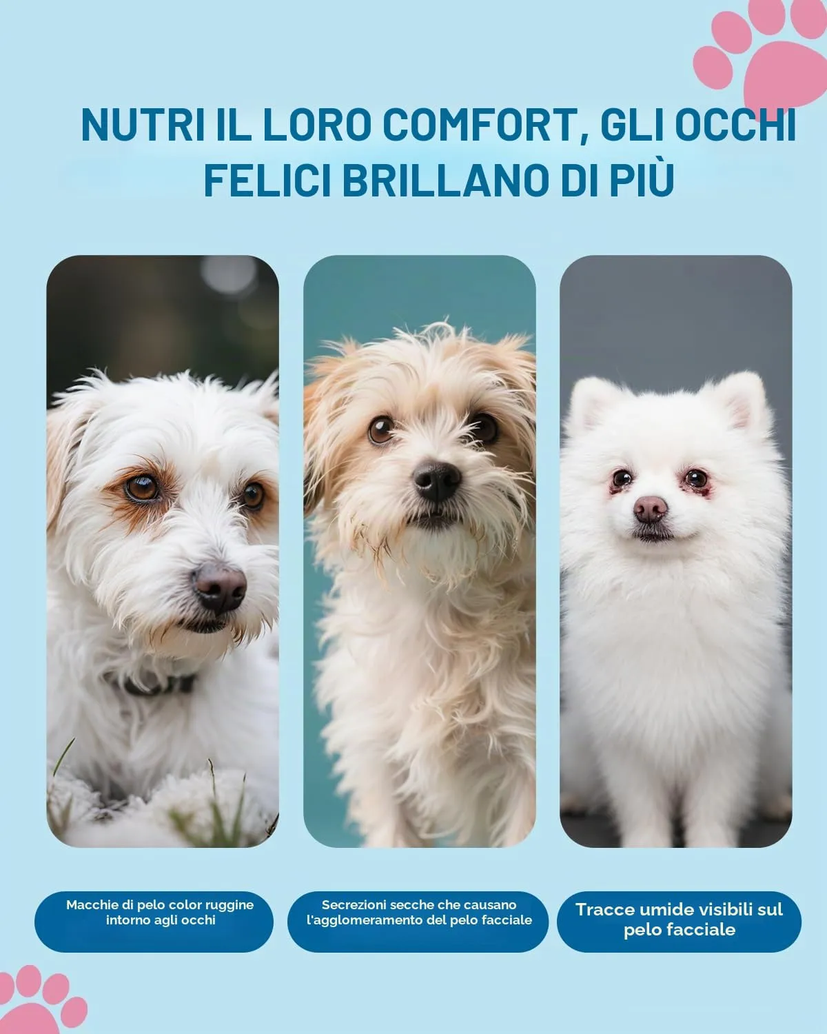 Rimuovi Macchie Lacrimali per Cani, Idrata Gli Occhi, Protegge Vista 100g - immagine 8