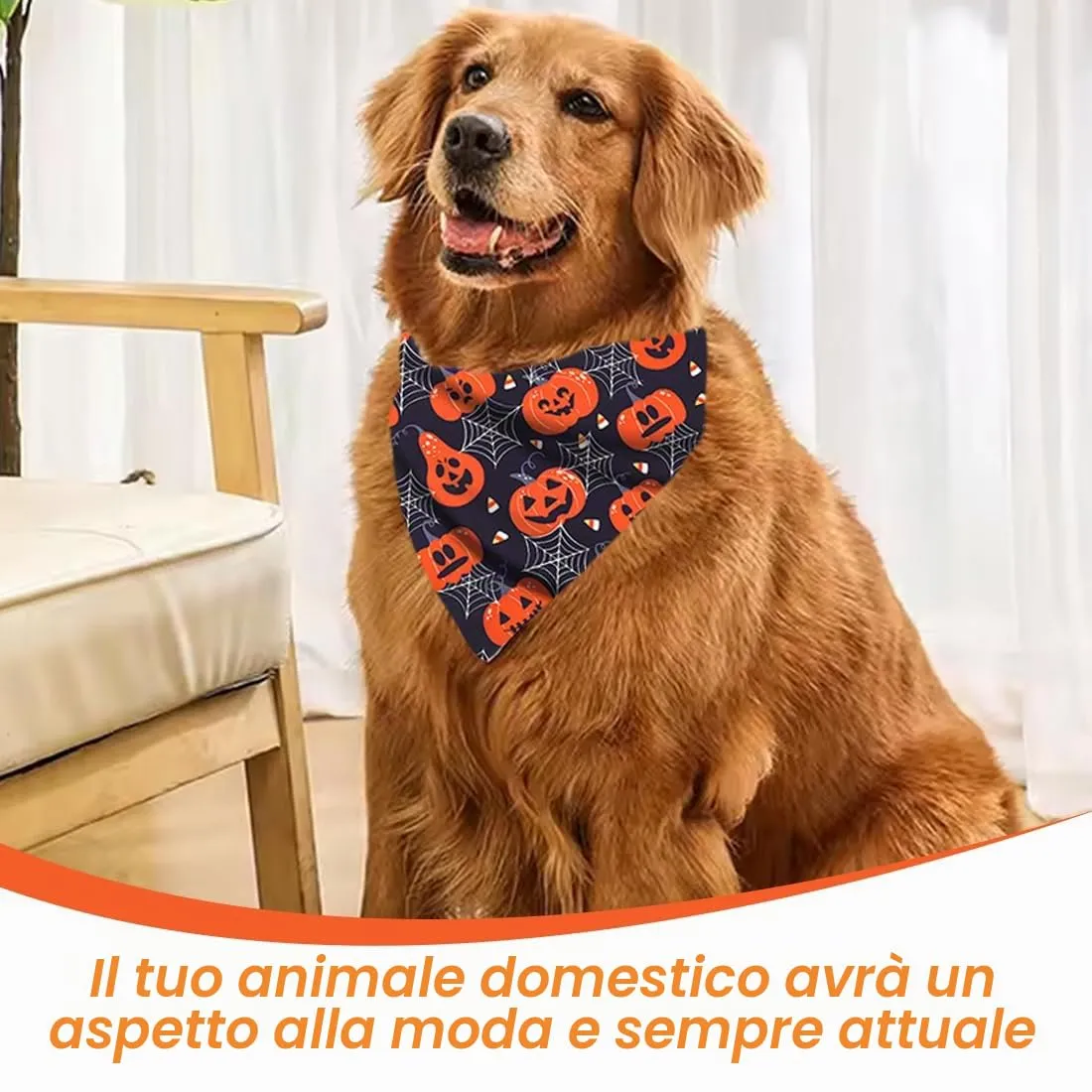 WUSJCOF 2Pcs Bandana Regolabile per Cani con Motivo Strega e Zucca per Cani Piccoli, Medi e Grandi, Costume per Halloween - immagine 4