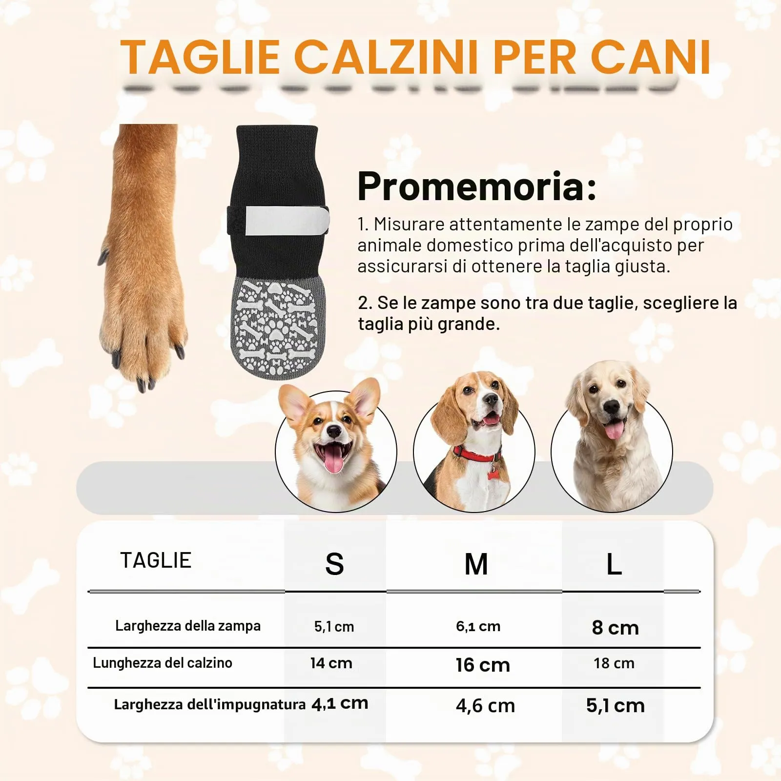 QKURT 2 Paia Calzini Antiscivolo per Cani, Protezioni per Zampe di Cane con Cinghie Regolabili, Protezione dalle Leccate alle Zampe, Calzini per Cani per Camminare sui Pavimenti in Legno,M - immagine 3