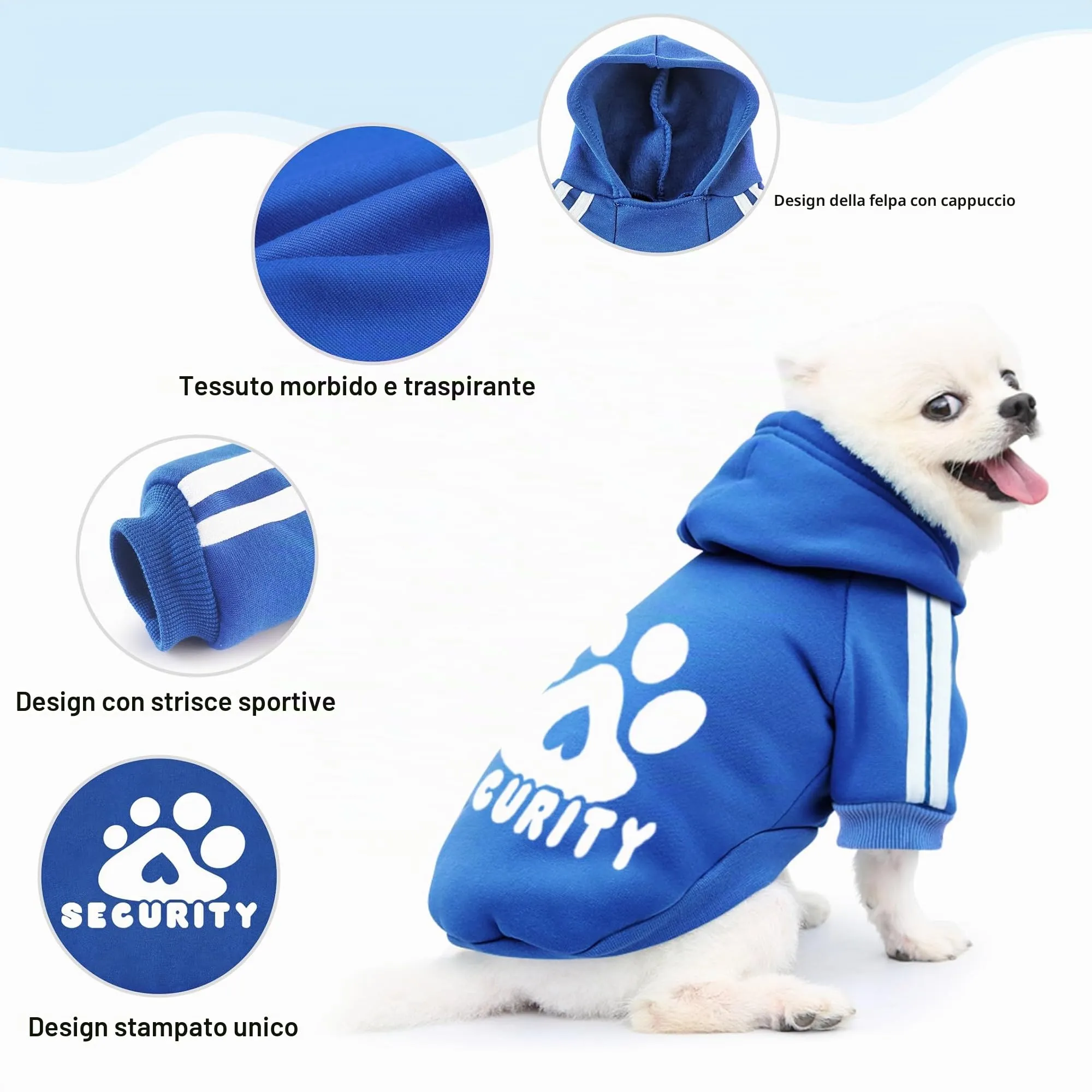 Dolahovy Felpa con cappuccio per cani Abbigliamento per animali domestici Morbida Maglia per cani Maglioni Costumi autunno inverno (Blu Navio, 3XL) - immagine 3