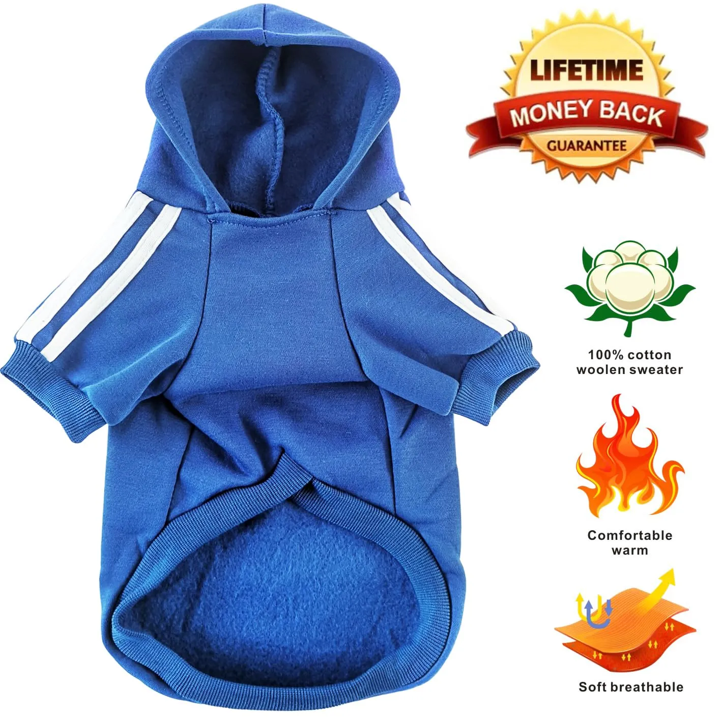 Dolahovy Felpa con cappuccio per cani Abbigliamento per animali domestici Morbida Maglia per cani Maglioni Costumi autunno inverno per cani di piccola taglia Gatti Chihuahua Teddy - immagine 6