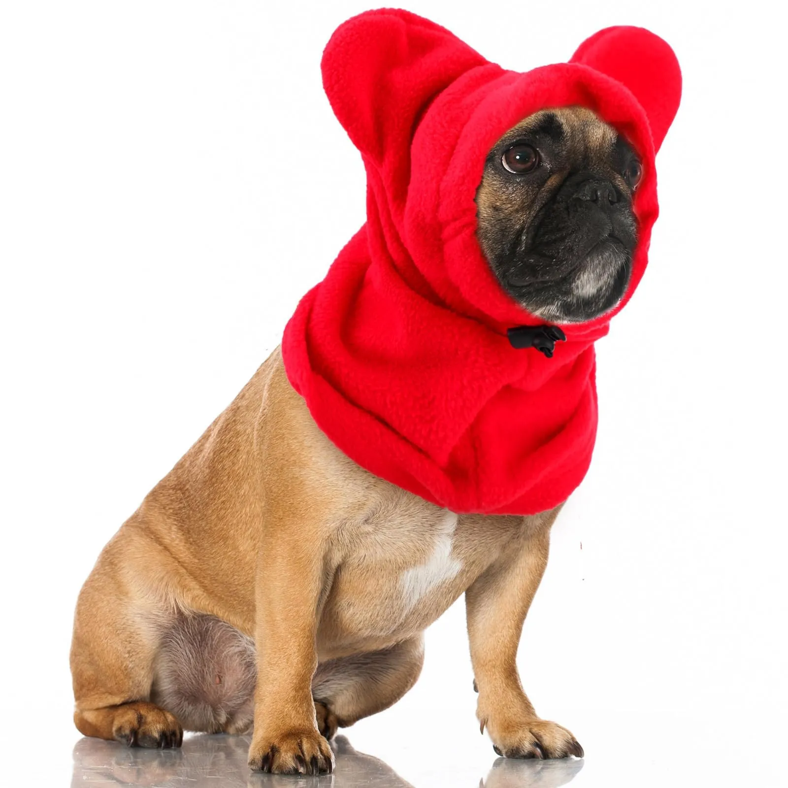 Cappello Invernali per Cani Gattino Morbido Caldo Cappelli per Animali Domestici con Orecchie Protezione Contro il Rumore Cappuccio per la Testa e il Collo Cucciolo per Freddo Invernale,M (Rosso) - immagine 1