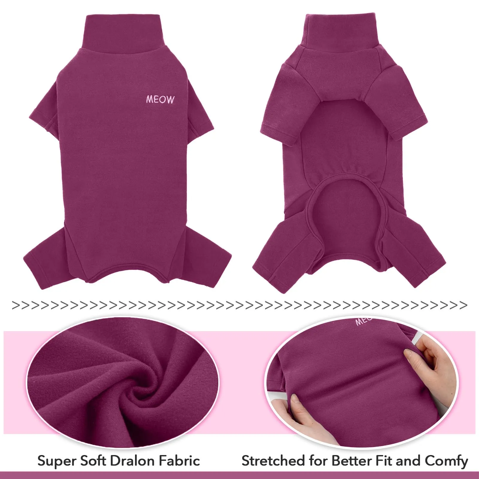 Cappottino per Gatti Sphynx, Vestiti Invernali Maglioni Flecce Morbidi Maglietta Pigiam a Quattro Zampe Onesi per Gatti Sphynx Primavera Autunno Inverno(Viola, L) - immagine 3