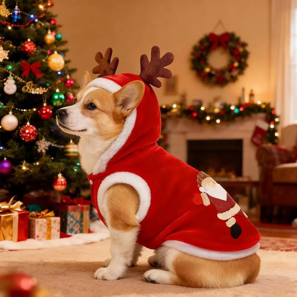 Vestiti Natale Gatto Cane, Vestito Cane N atale, Vestito Babbo Cane, Vestiti dell'animale Domestico di Natale, per Feste Natalizie per Animali Domestici Decorare (M) - immagine 5