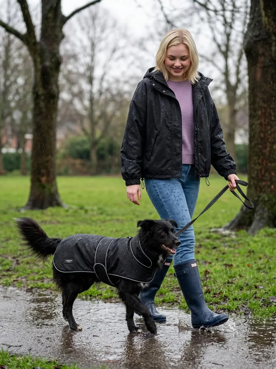 LARKSON Impermeabile per cani per Cani Nero – Jonte - immagine 2