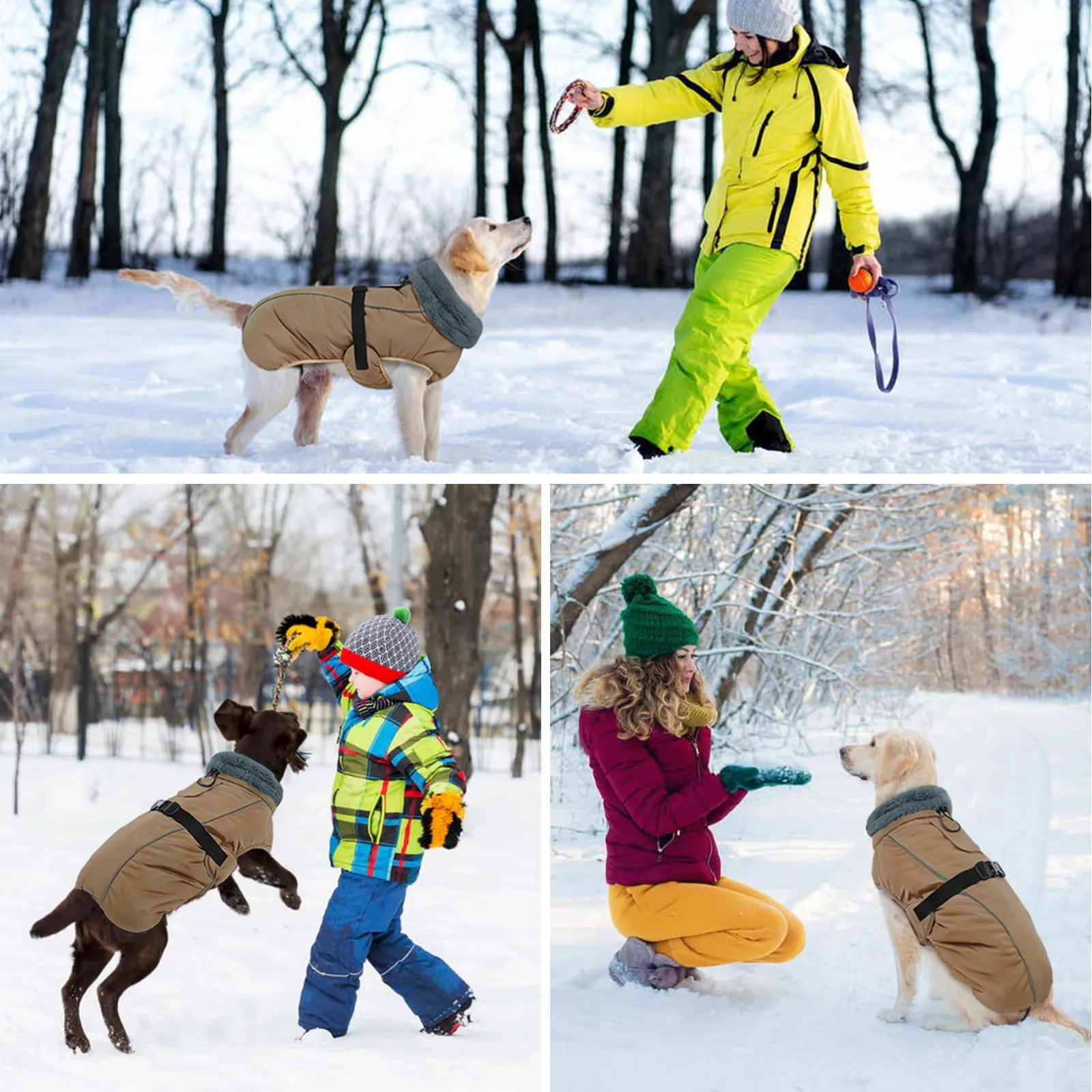 Cappotto invernale impermeabile per cani, caldo, abbigliamento per cani di taglia piccola, media e grande, maglione per cani con strisce riflettenti sicure per labrador, chihuahua, bulldog francese - immagine 7