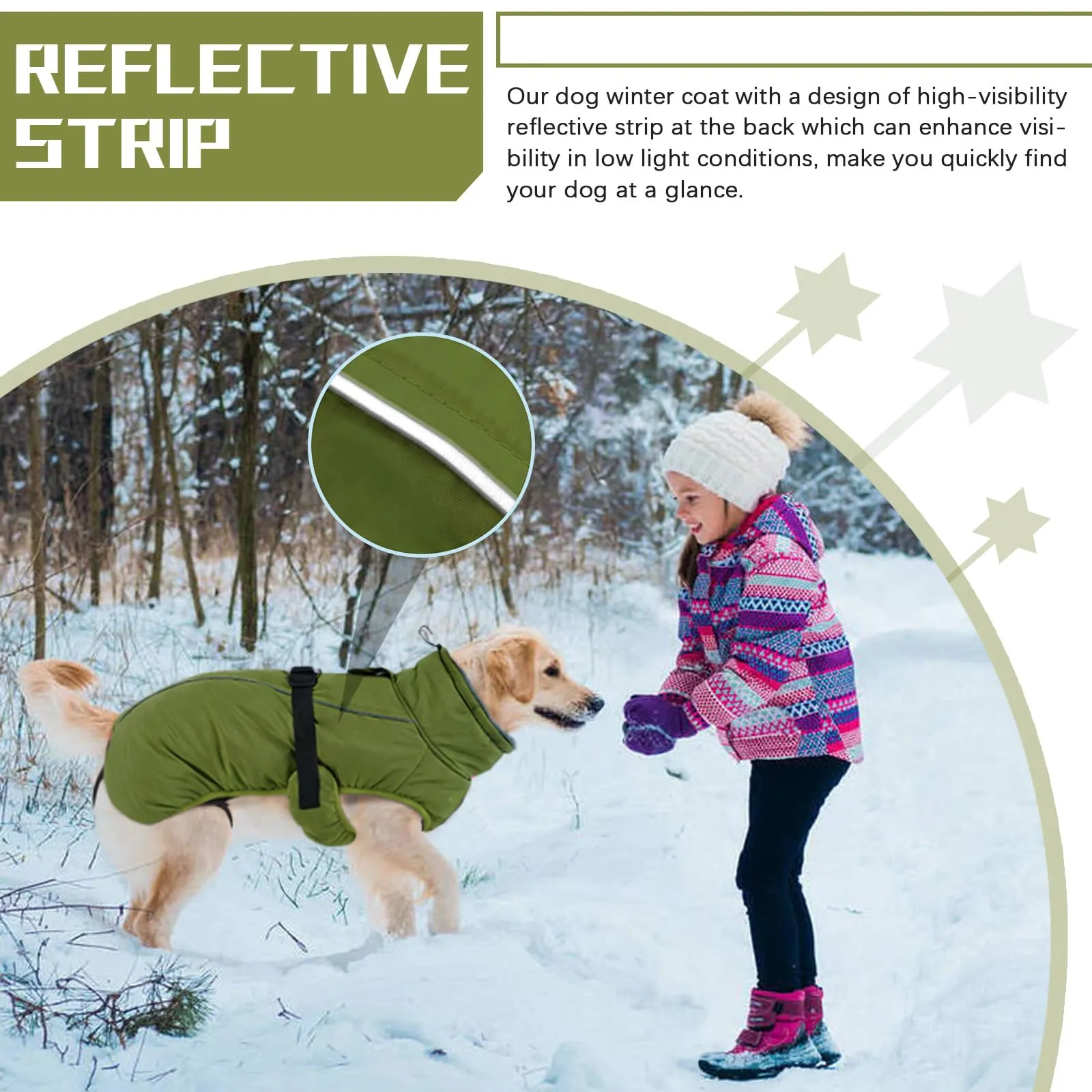 Cappotto invernale impermeabile per cani, caldo, abbigliamento per cani di taglia piccola, media e grande, maglione per cani con strisce riflettenti sicure per labrador, chihuahua, bulldog francese - immagine 4