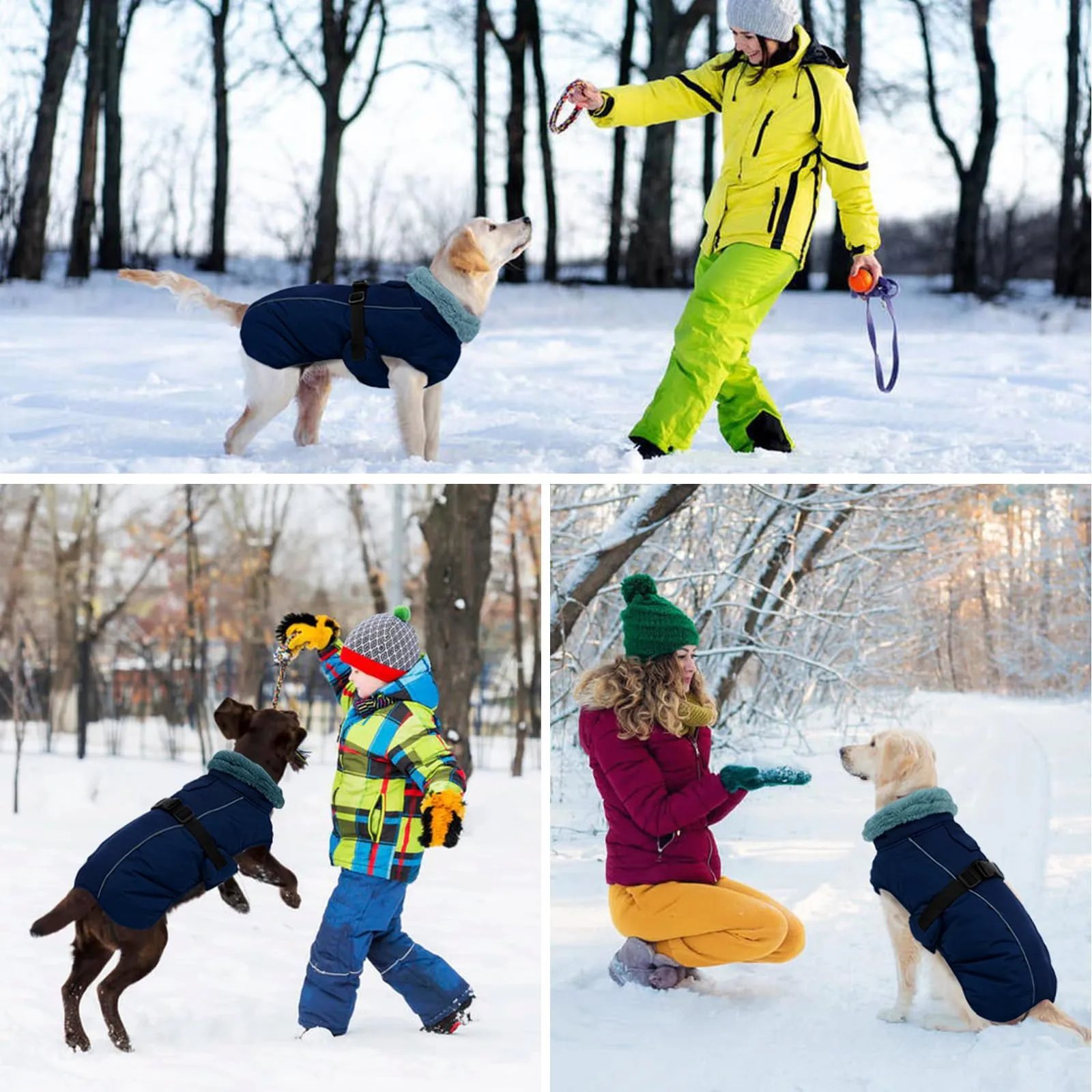 Cappotto invernale impermeabile per cani, caldo, abbigliamento per cani di taglia piccola, media e grande, maglione per cani con strisce riflettenti sicure per labrador, chihuahua, bulldog francese - immagine 7