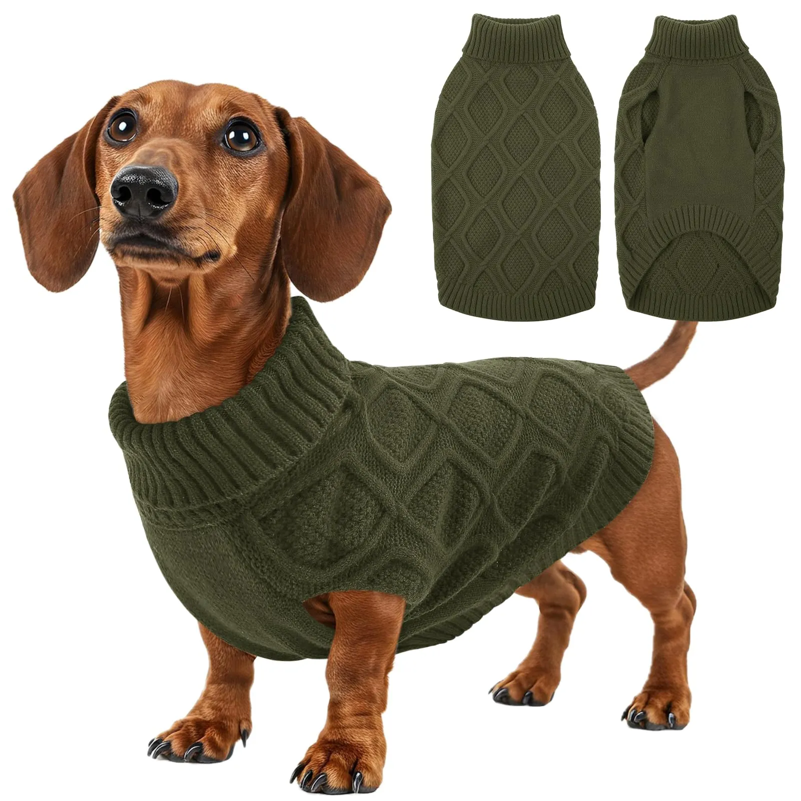 KONVINIT Maglione per Cani Taglia Media Collo Alto Senza Maniche Inverno - immagine 1