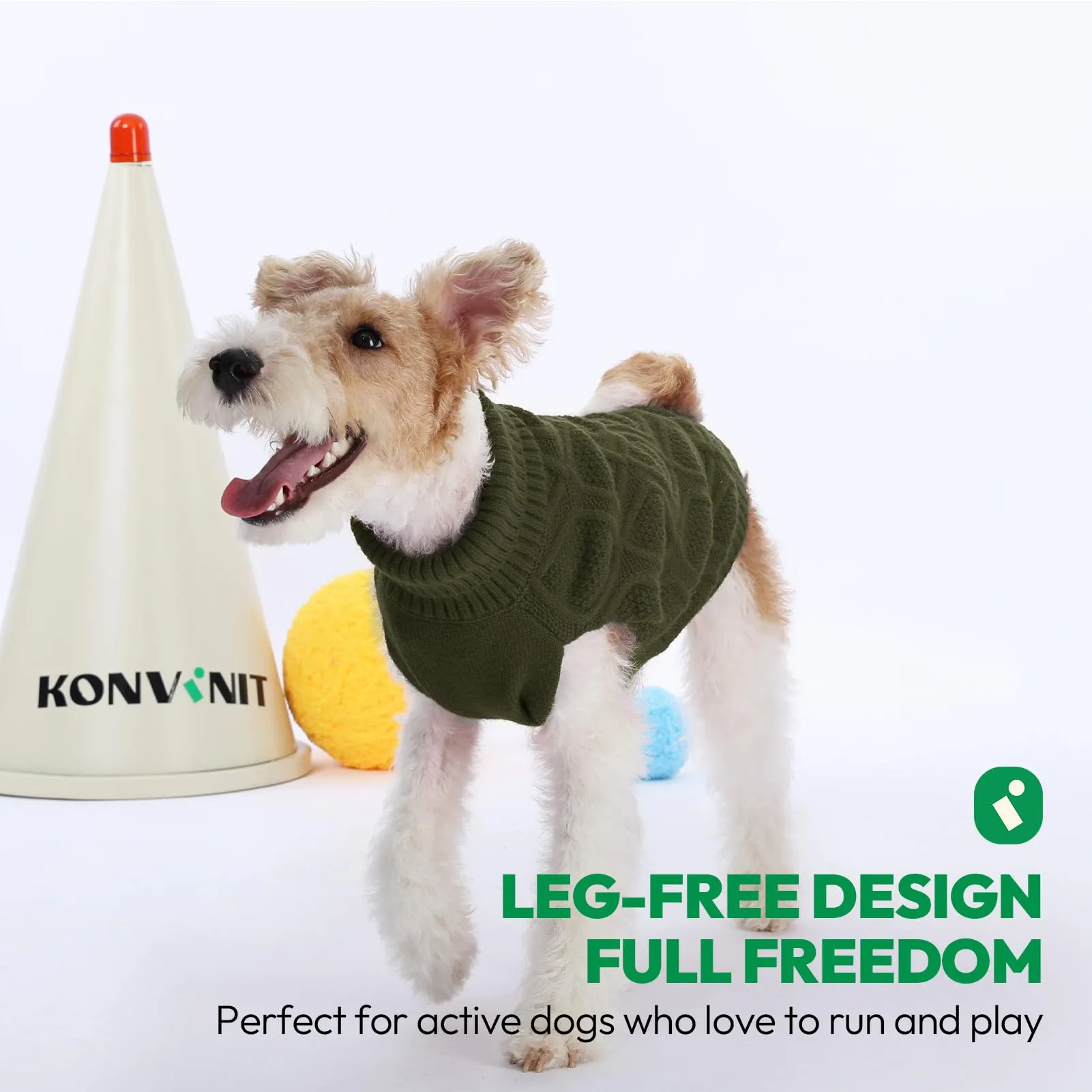 KONVINIT Maglione Cane Taglia Grande Collo Alto Senza Maniche Inverno Caldo - immagine 6