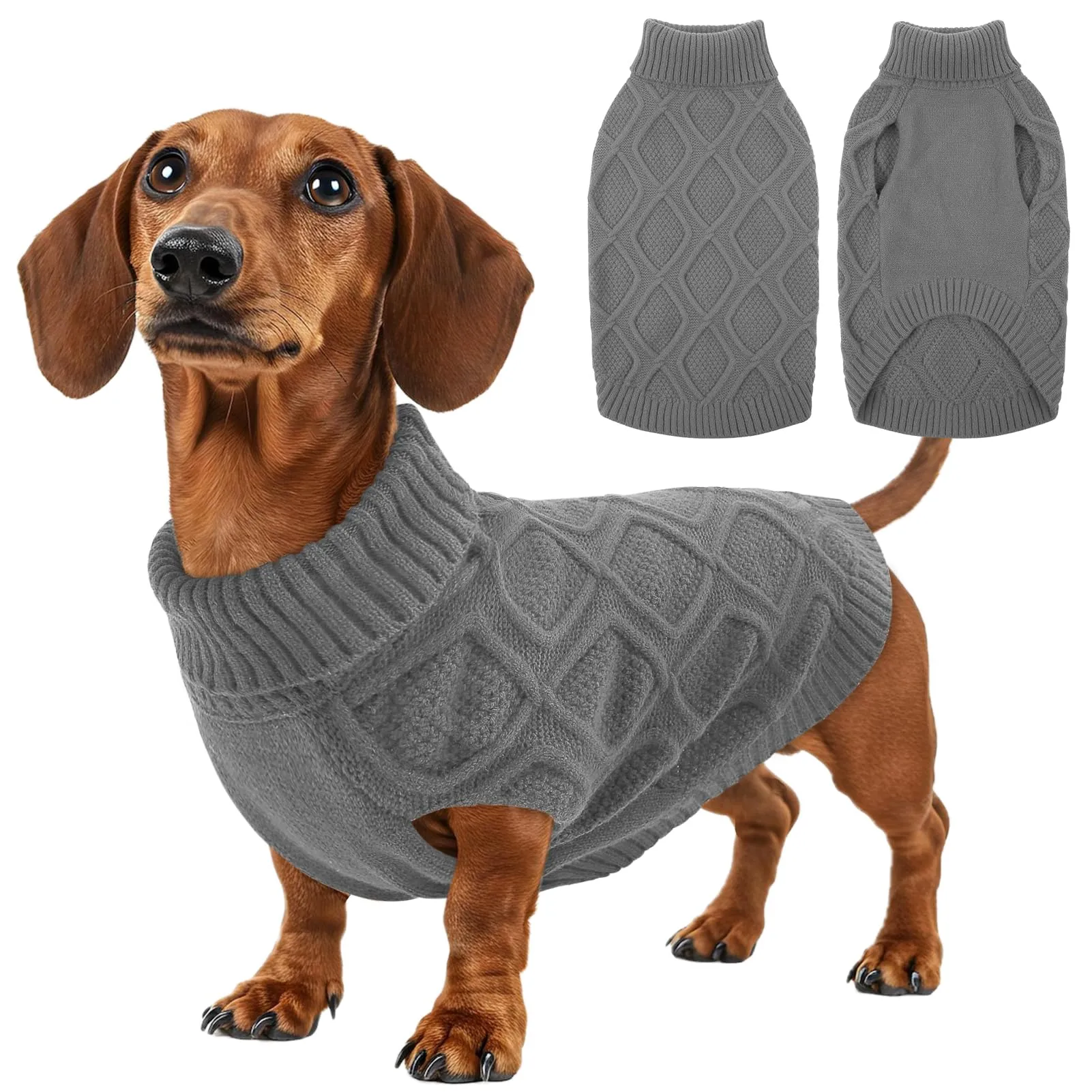 KONVINIT Maglione per Cani Taglia Media Collo Alto Senza Maniche Inverno - immagine 1