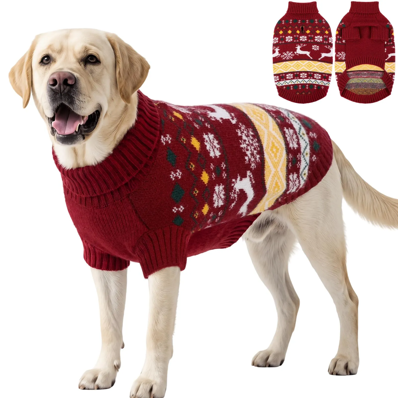 ASENKU Maglione di Natale per Cane Taglia Grande XL, Maglia Pile Antipilling a Maniche, Abbigliamento Caldo Invernale Maglioncino per Cani Border Collie Beagle, Uscite Fredde Domestiche - immagine 1