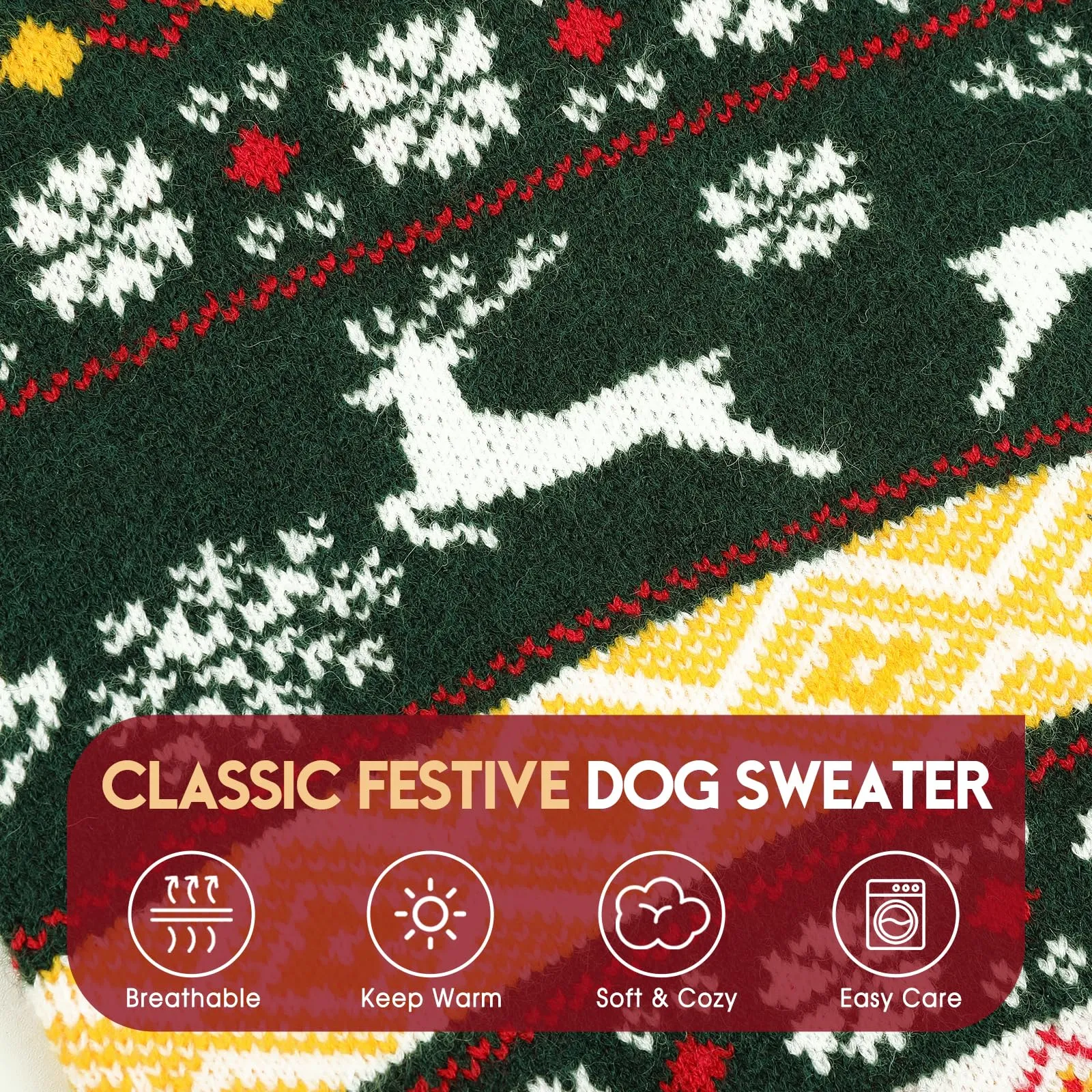 ASENKU Maglione di Natale per Cani 2XL, Maglia Tricot Pile Antipilling, Indumento Invernale Natalizio Maglioncino per Cane Grandi Golden Retriever Labrador, Adatto a Casa e Passeggiate Natalizie - immagine 2