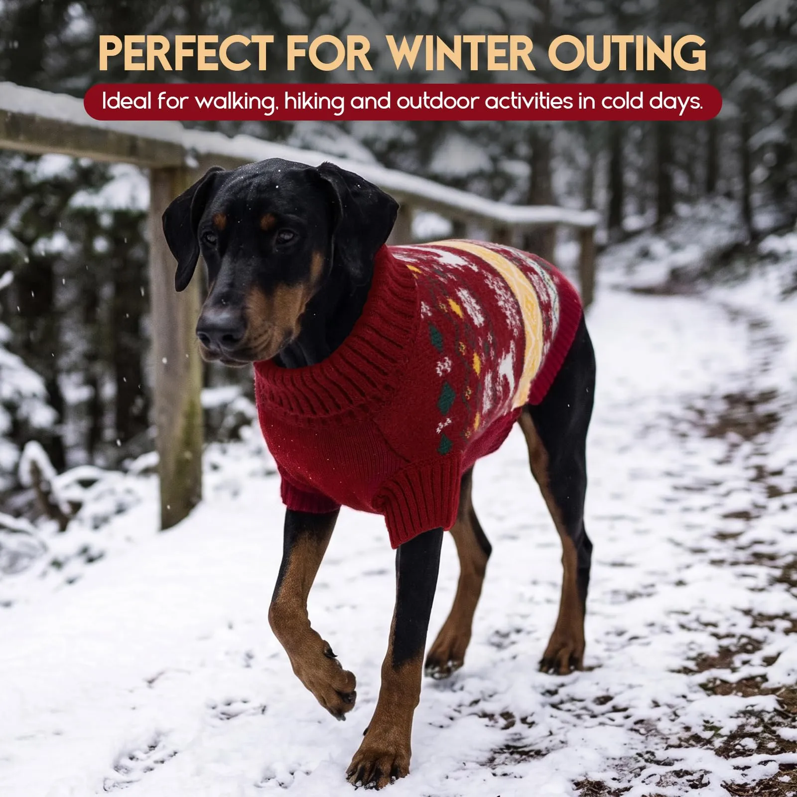 ASENKU Maglione di Natale per Cani L, Maglia Tricot Antipilling in Pile, Indumento Invernale Maglioncino per Cani Medio-grandi Bulldog Francese Border Collie, Passeggiate e Casa - immagine 7