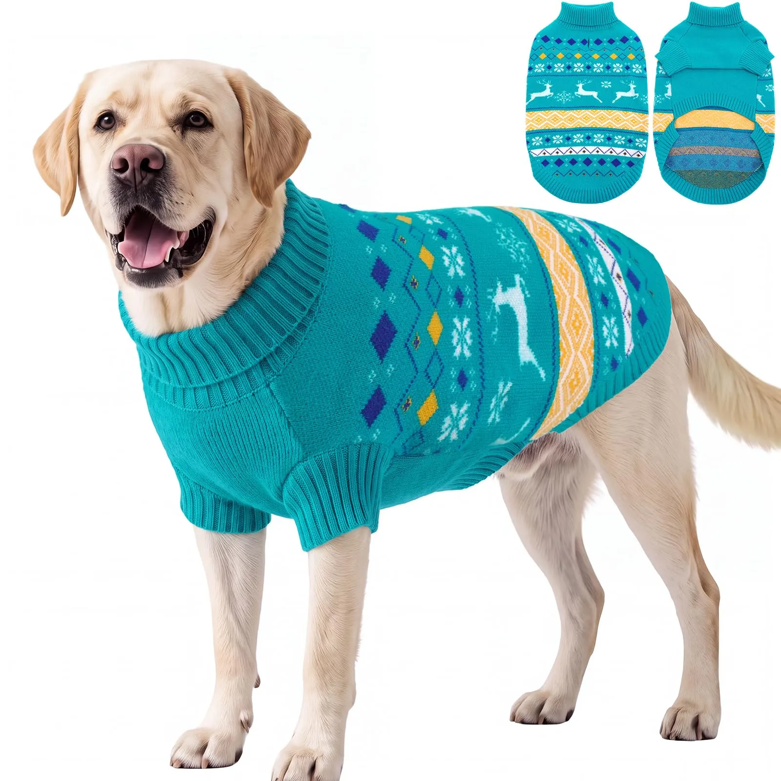 ASENKU Maglione di Natale per Cane Taglia Grande XL, Maglia Pile Antipilling a Maniche, Abbigliamento Caldo Invernale Maglioncino per Cani Border Collie Beagle, Uscite Fredde Domestiche - immagine 1