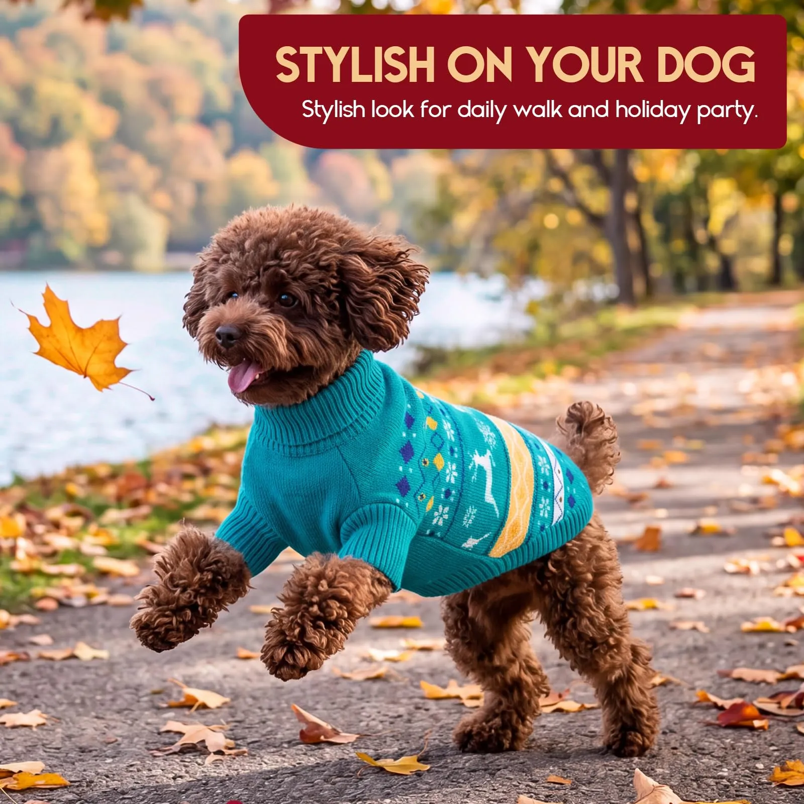 ASENKU Maglione di Natale per Cane XS Taglia, Maglia in Pile Antipilling a Maniche, Maglioncino Invernale Caldo per Cani Piccola Chihuahua Yorkshire, per Passeggiate Esterne e Domestico Feste - immagine 4