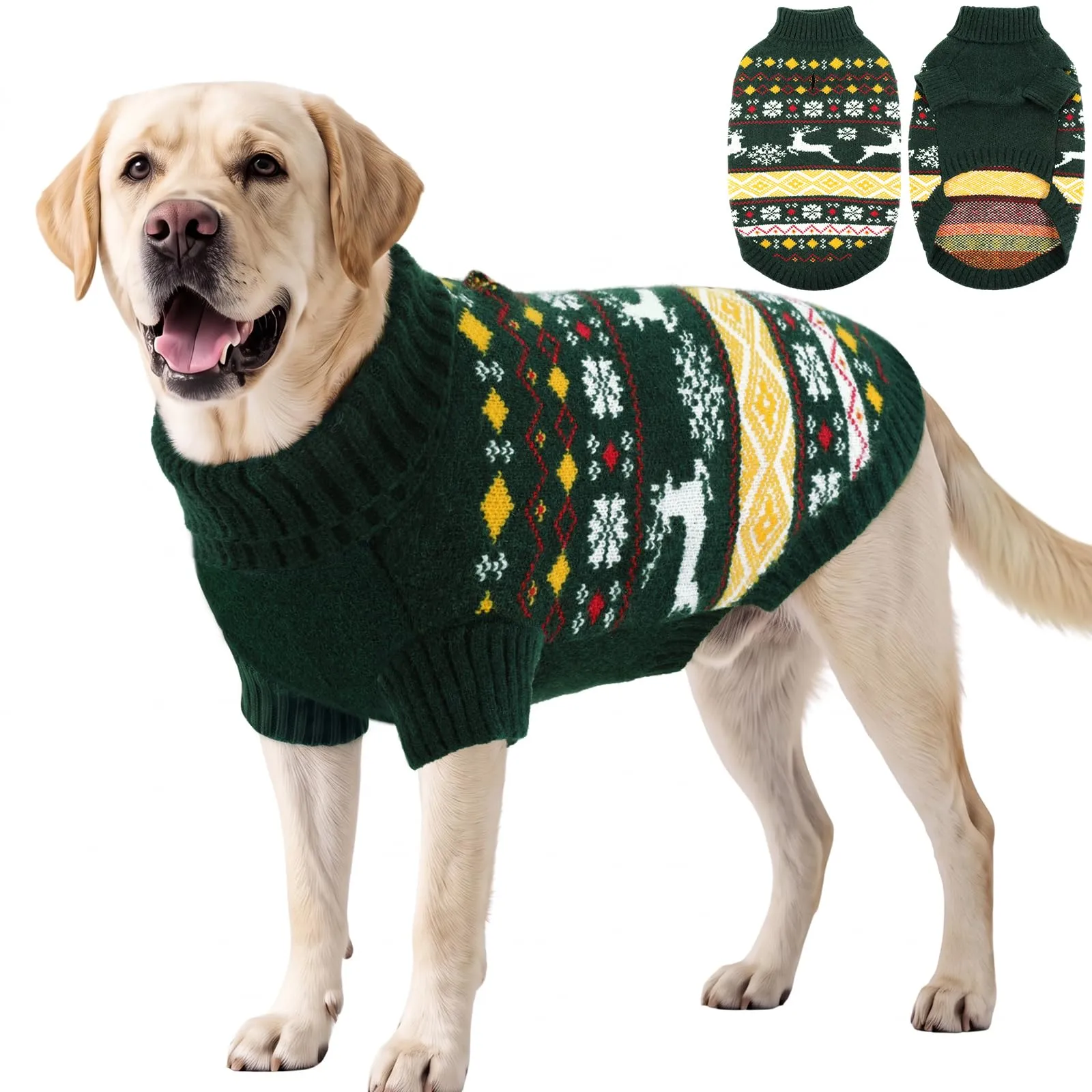 ASENKU Maglione di Natale per Cane Taglia Grande XL, Maglia Pile Antipilling a Maniche, Abbigliamento Caldo Invernale Maglioncino per Cani Border Collie Beagle, Uscite Fredde Domestiche - immagine 1