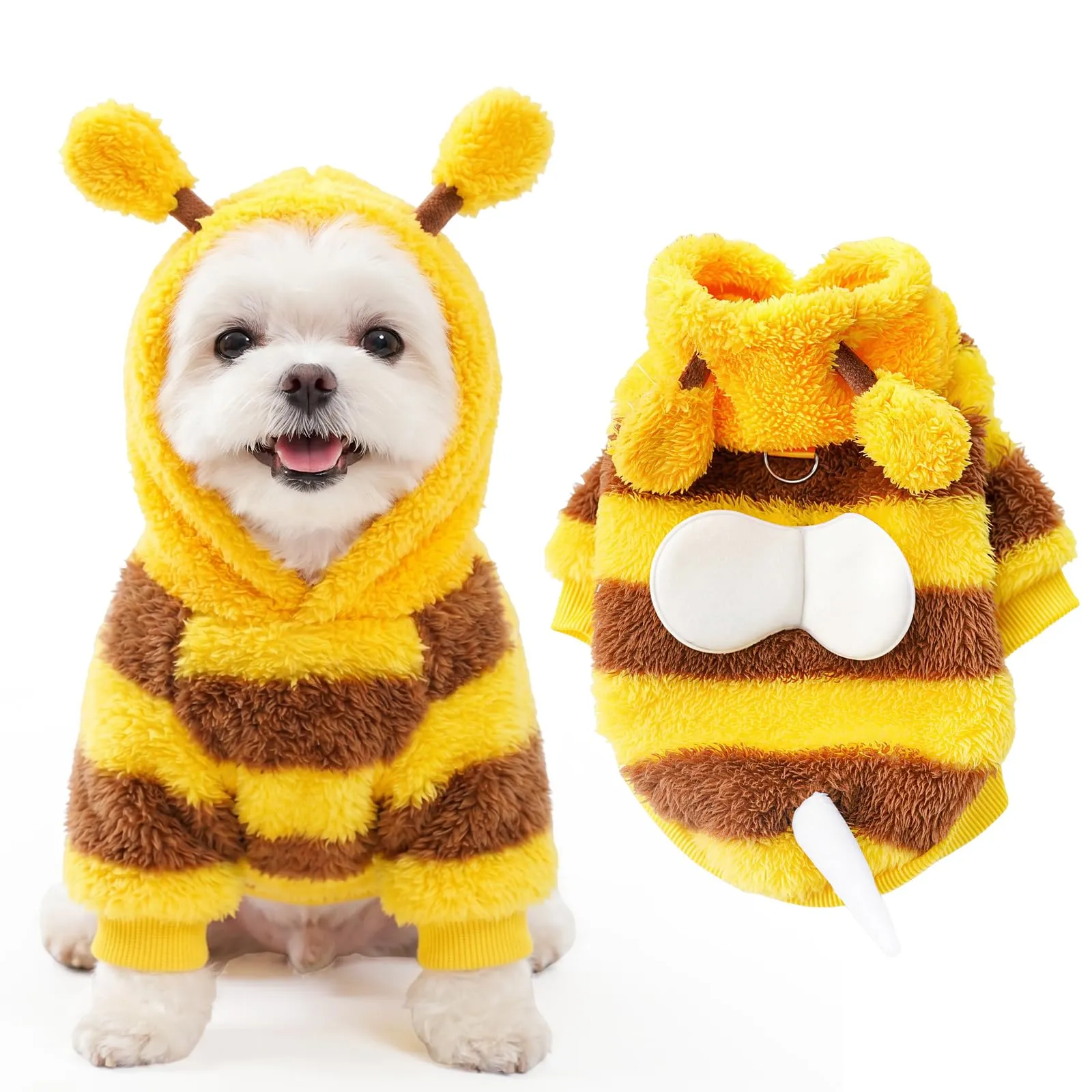 Costume da Ape per Cane, Divertente Costume Ape Cane, Maglione Cani Taglia Piccola, Con Anello a D Adatto a Cani E Gatti di Piccola Taglia, Adatt per L'autunno/Inverno, Halloween, Carnevale (S) - immagine 1