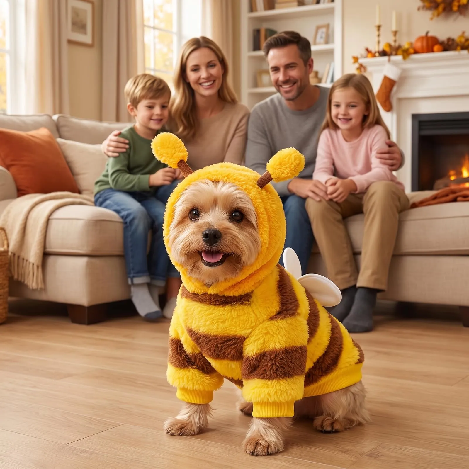 Costume da Ape per Cane, Divertente Costume Ape Cane, Maglione Cani Taglia Piccola, Con Anello a D Adatto a Cani E Gatti di Piccola Taglia, Adatt per L'autunno/Inverno, Halloween, Carnevale (S) - immagine 6